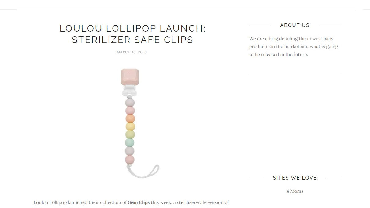 Loulou Lollipop's Launch: Sterilizer Safe Clips