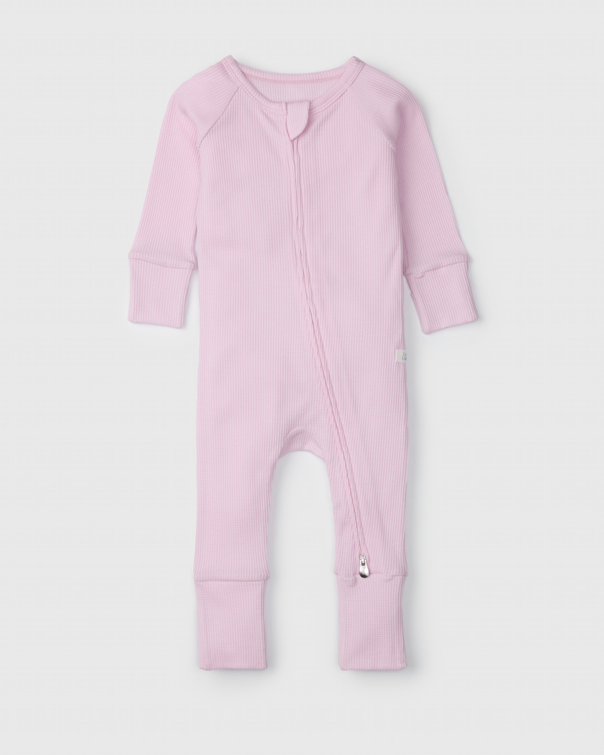 Loulou Lollipop TENCEL™ waffle baby sleeper in Lilac — front view on white background