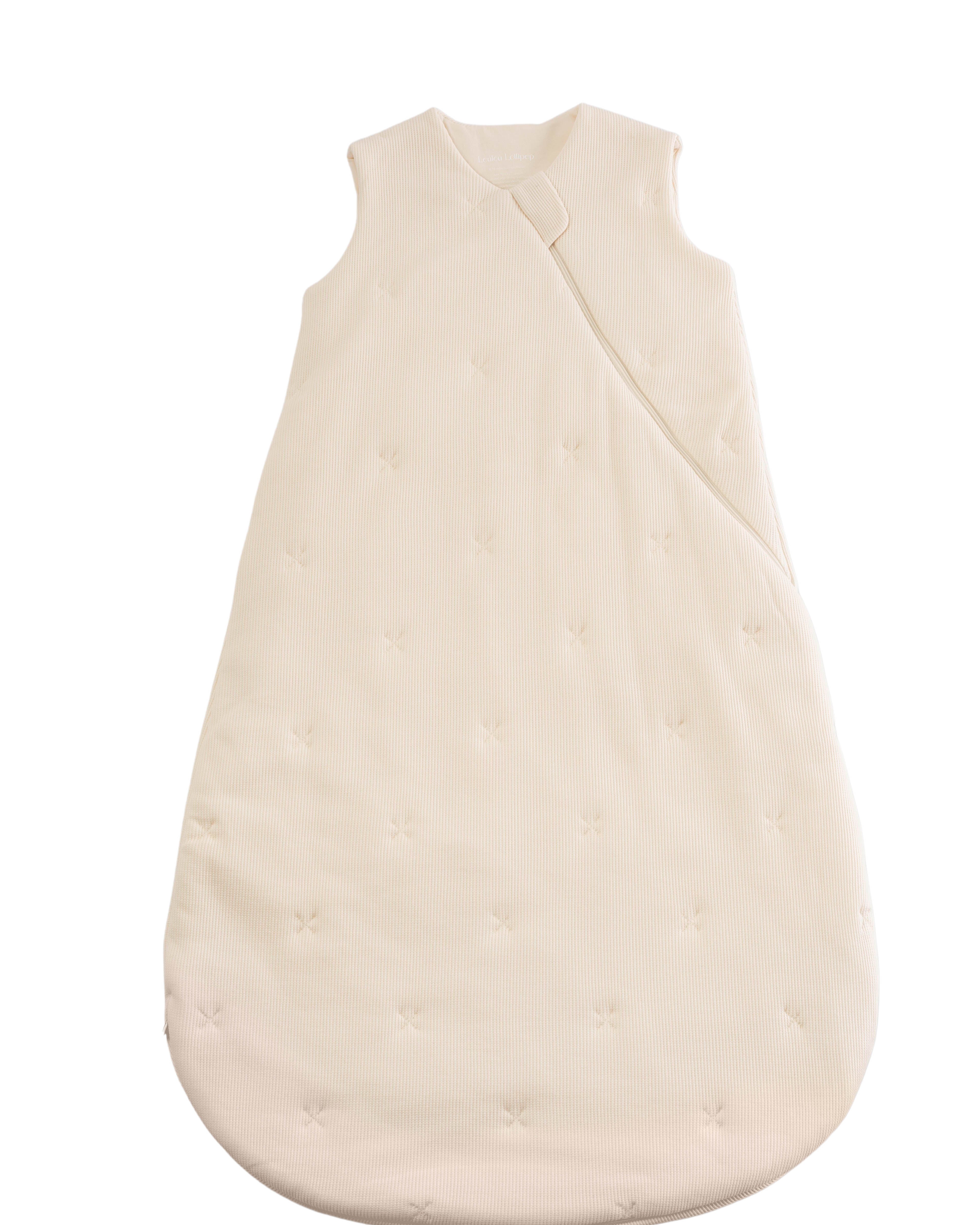 Loulou Lollipop TENCEL™ waffle baby sleep sack 1.0 TOG in Coconut Milk — front view on white background