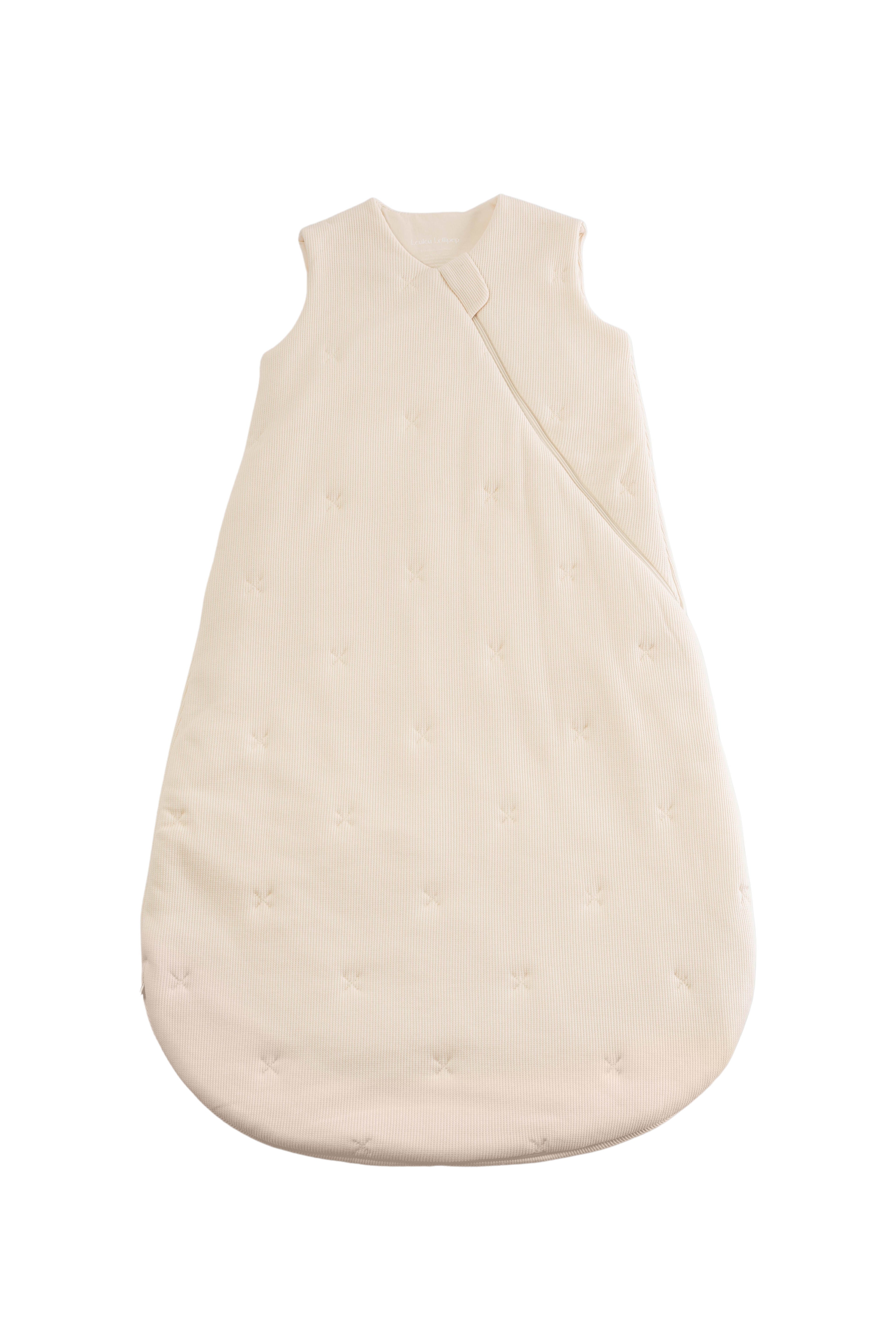 Loulou Lollipop TENCEL™ waffle baby sleep sack 1.0 TOG in Coconut Milk — front view on white background