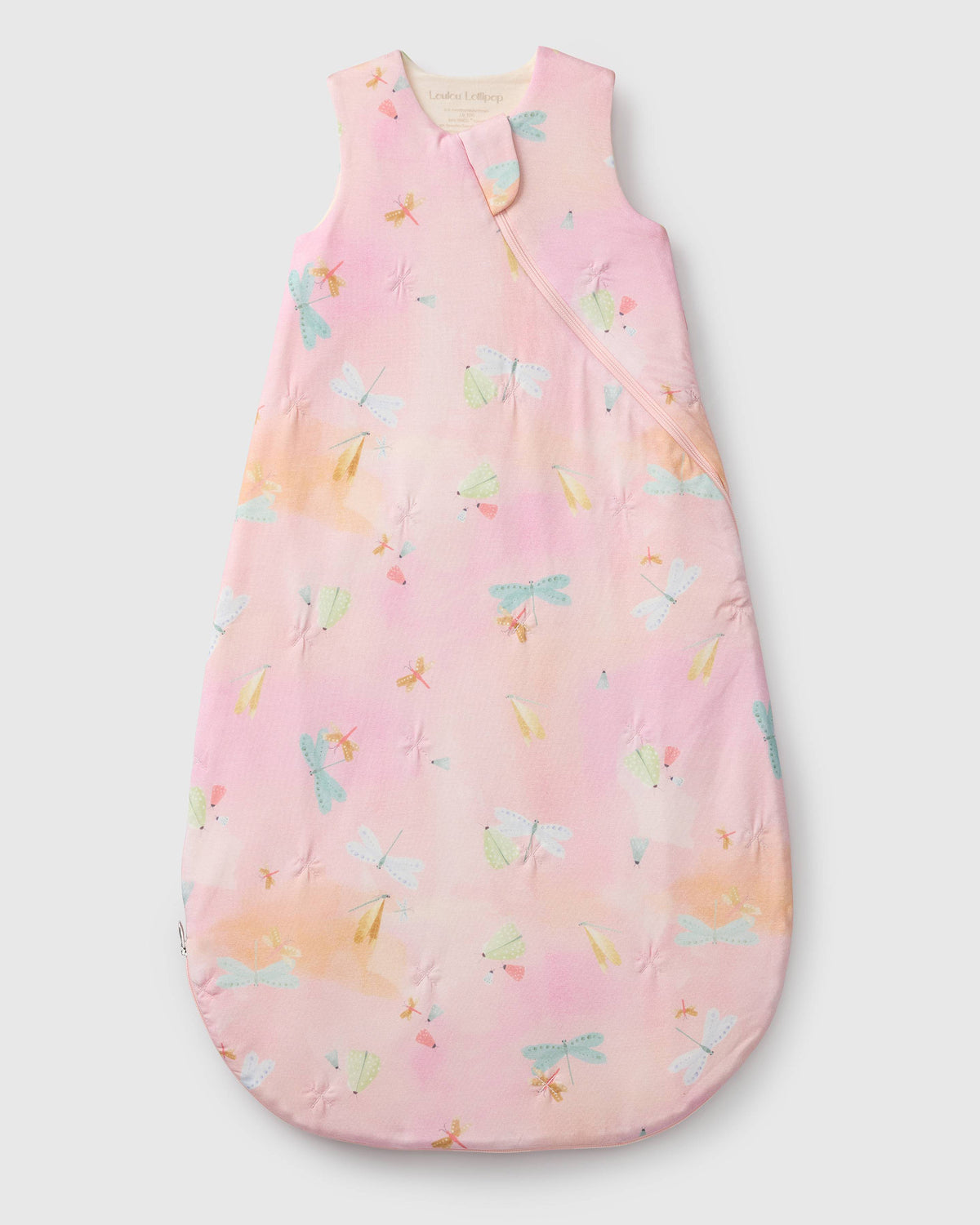 Loulou Lollipop TENCEL™ baby sleep sack 1.0 TOG in Dancing Dragonflies — front view on white background