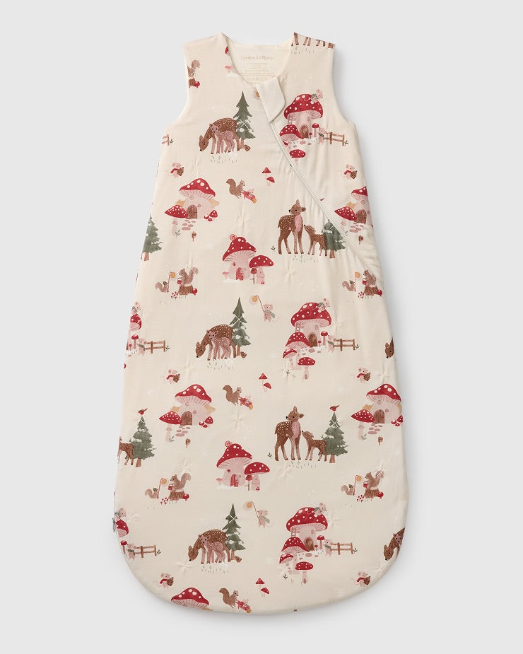 Loulou Lollipop TENCEL 1.0 TOG baby sleep bag in Forest Families — front view on white background