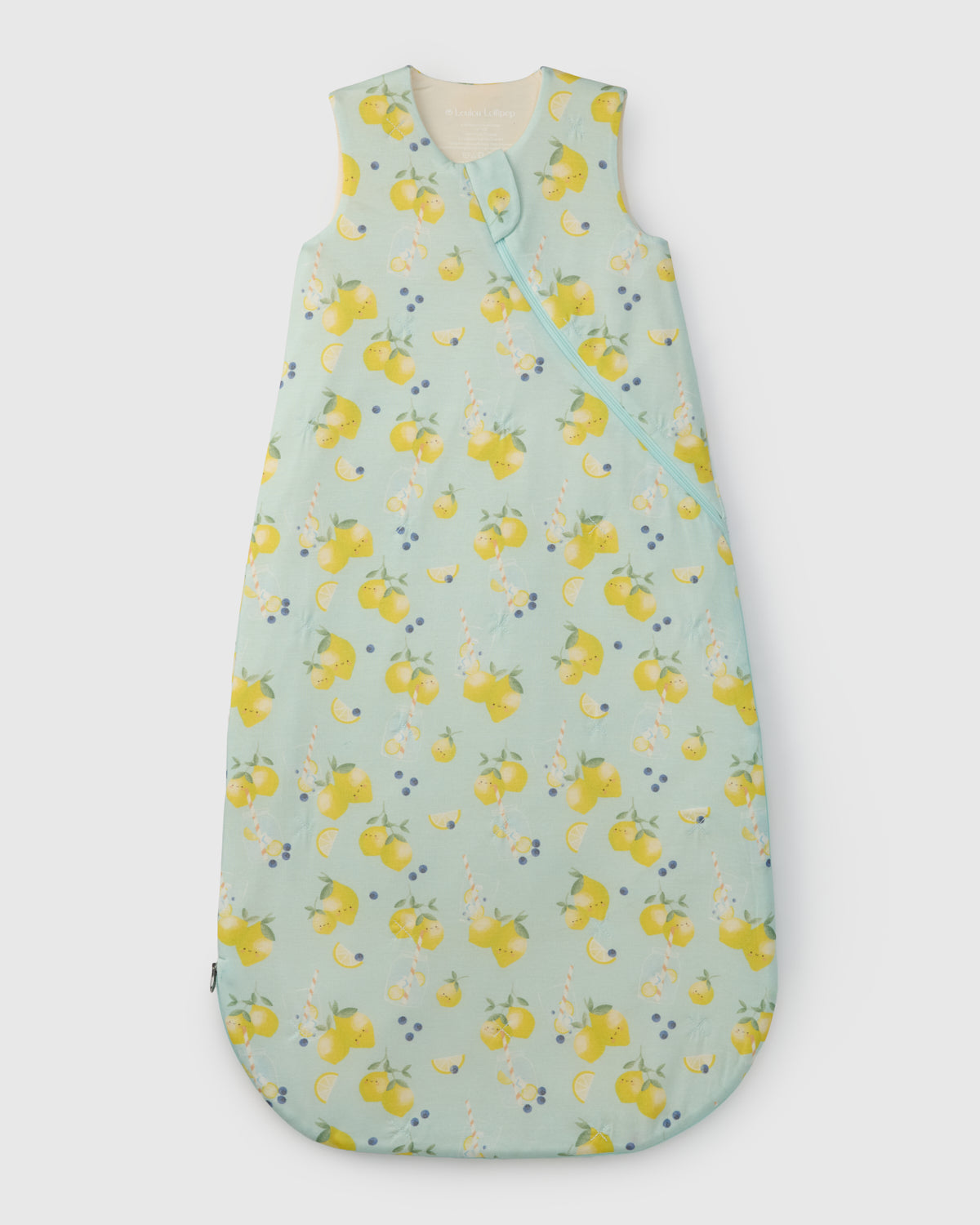 Loulou Lollipop TENCEL™ baby sleep sack 1.0 TOG in Lemon Squeezy — front view on white background