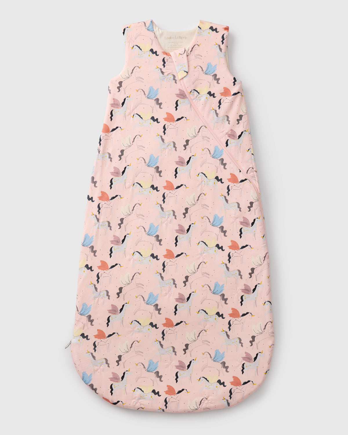Loulou Lollipop TENCEL 1.0 TOG baby sleep bag in Unicorn Ballet — front view on white background