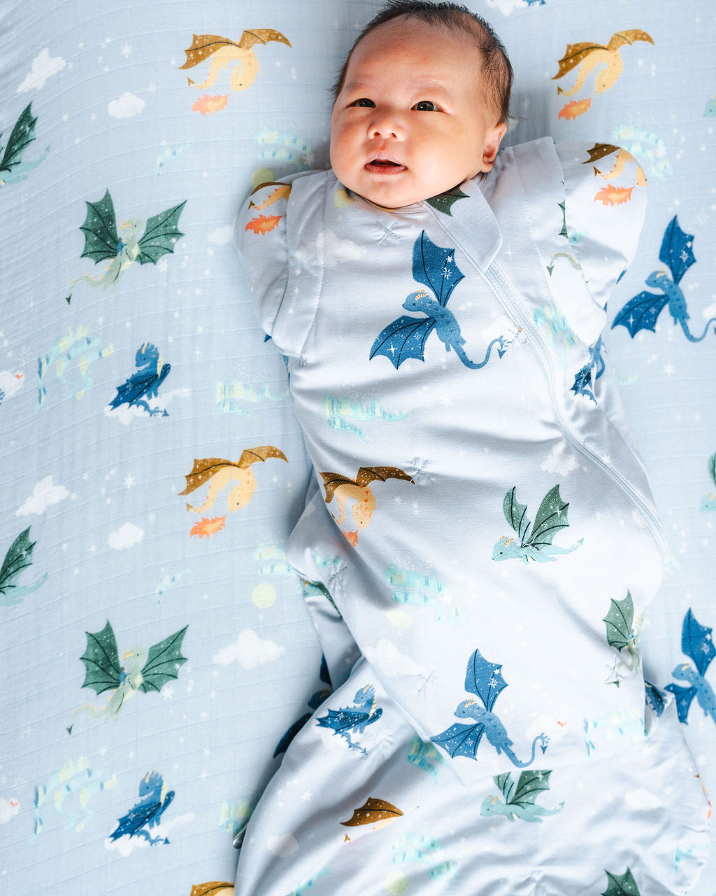 Baby Sleep Sack Swaddle Wrap Arms In - Magical Dragons