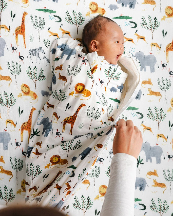 Baby Sleep Sack Swaddle Wrap Zipper - Safari Jungle