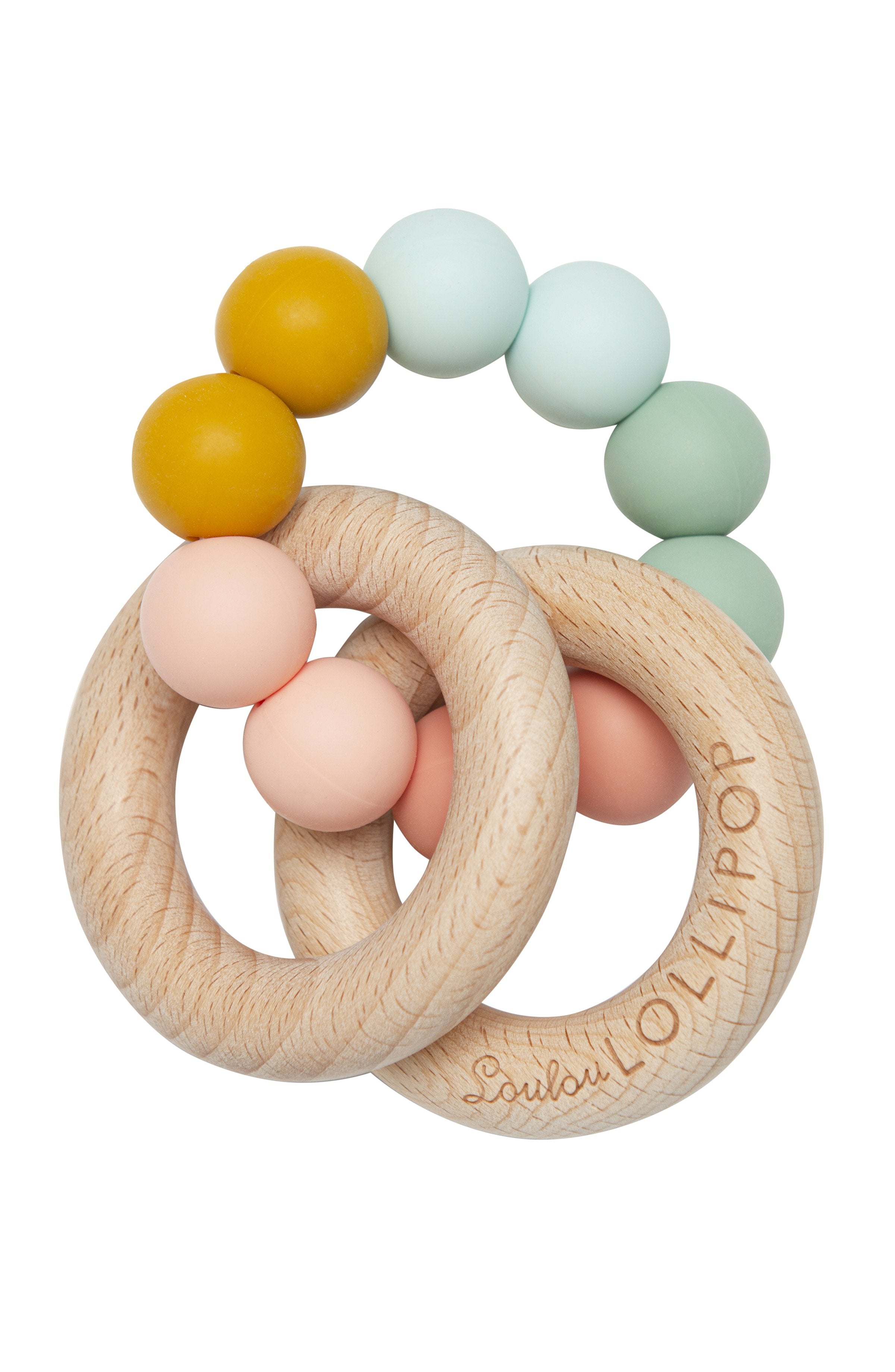 Loulou Lollipop FDA-compliant food-grade silicone teether Rainbow — front view on white background