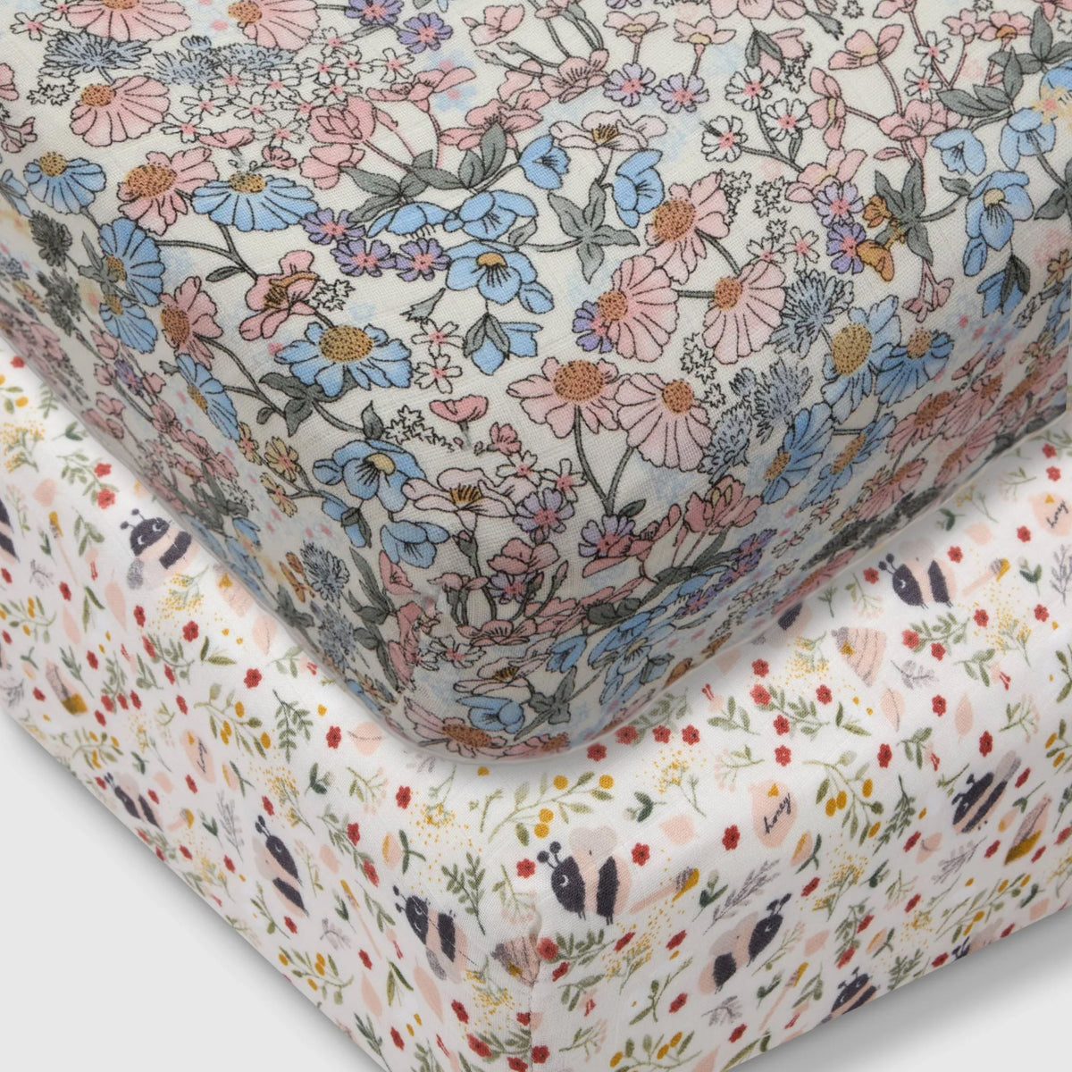 Crib Sheet Bundle - Bumble Bee in English Garden