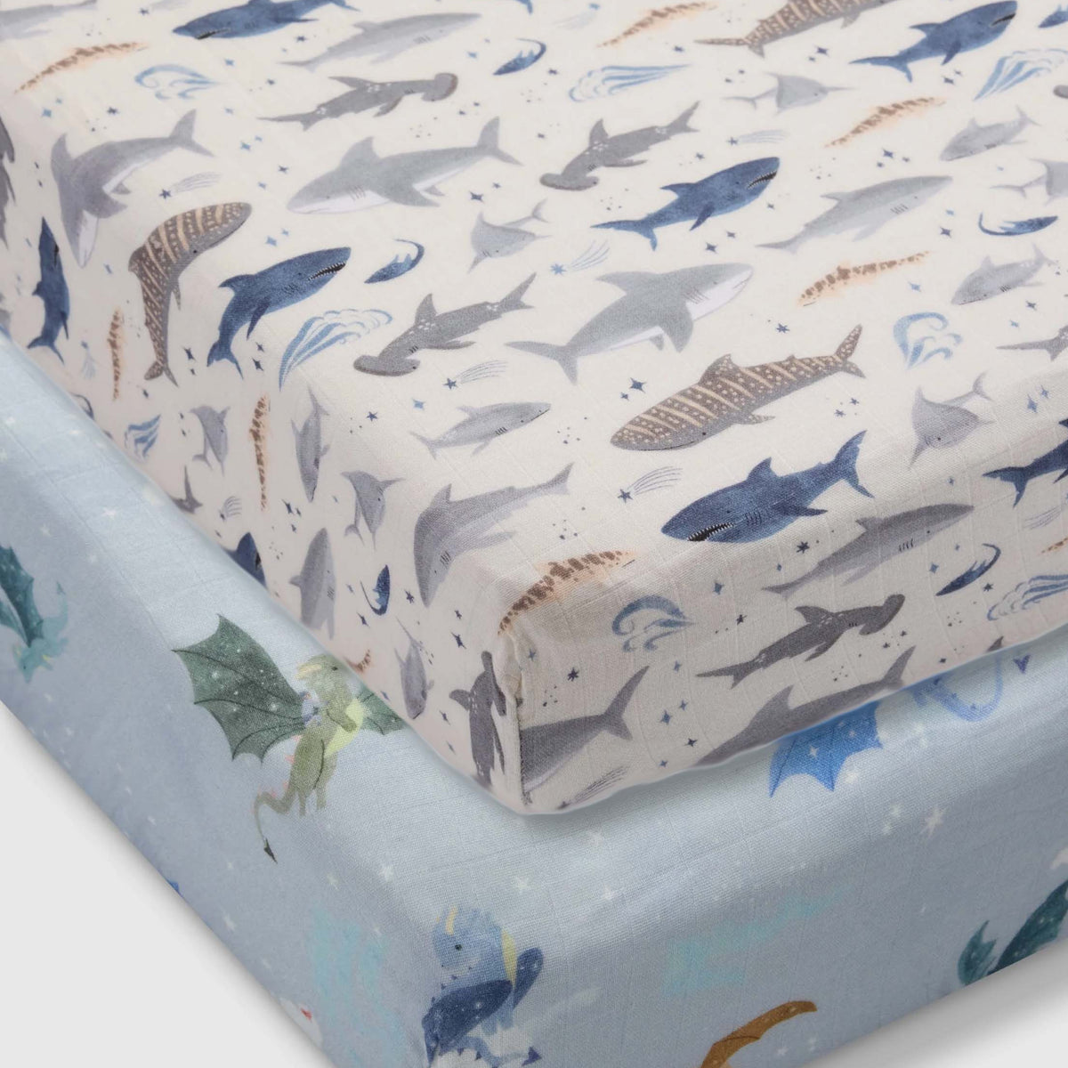 Crib Sheet Bundle - Dragons vs Sharks
