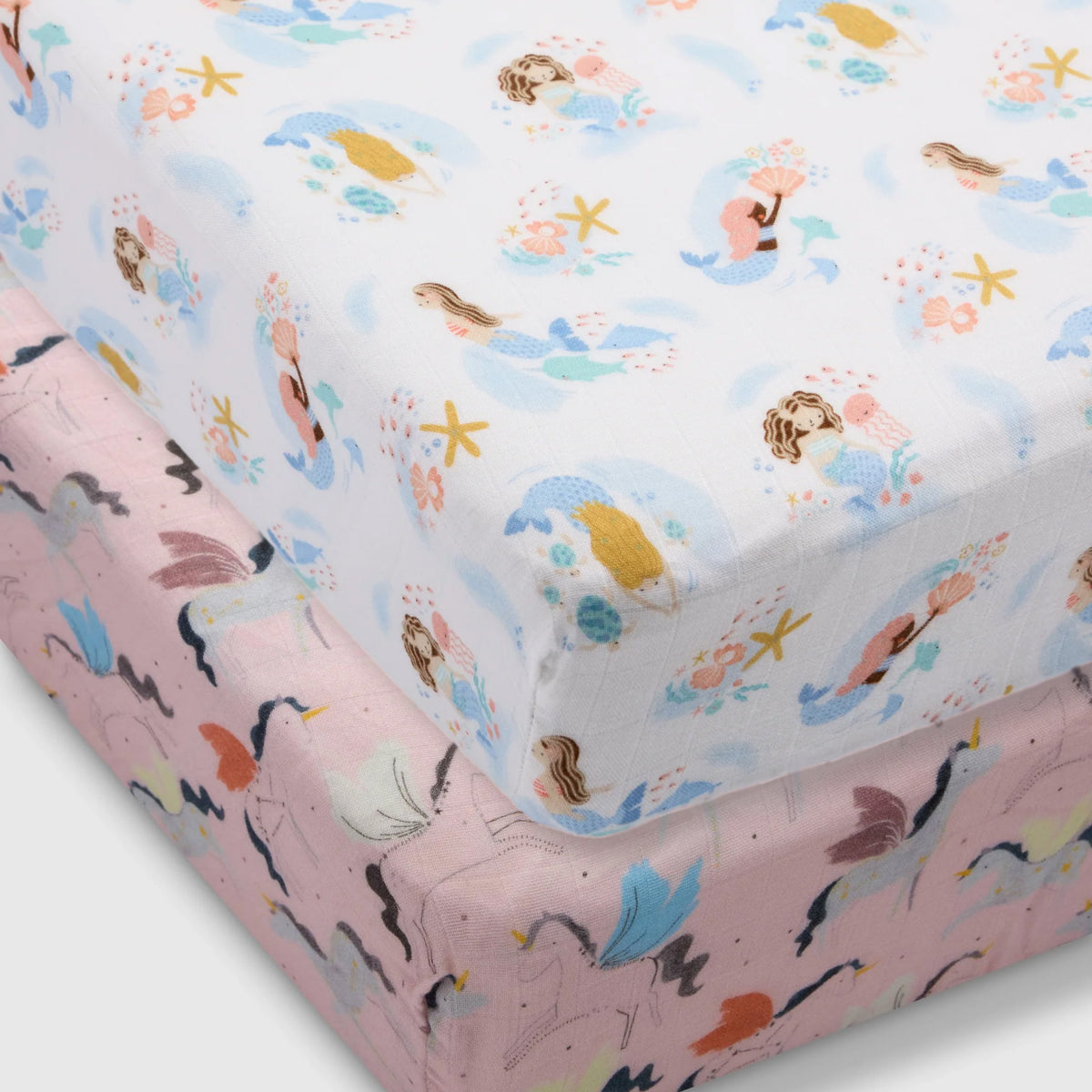 Crib Sheet Bundle - Unicorn Dancing with Mermaid