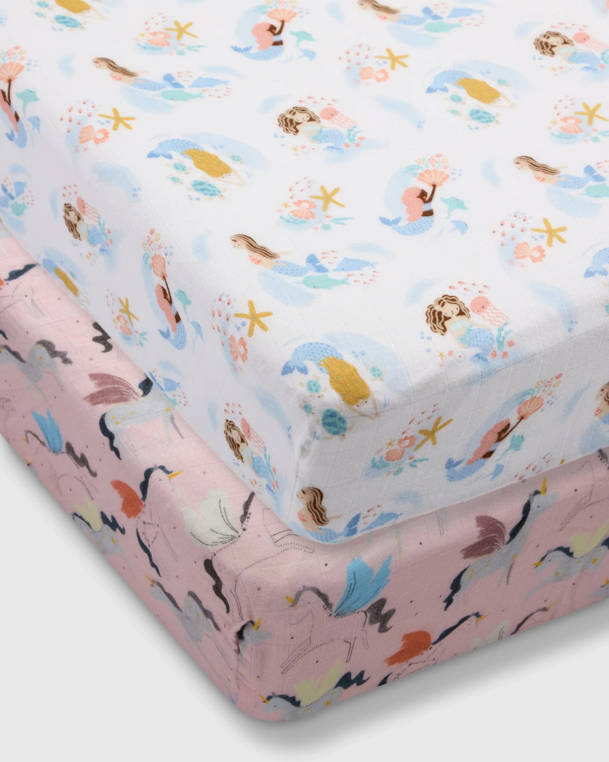 Crib Sheet Bundle - Unicorn Dancing with Mermaid