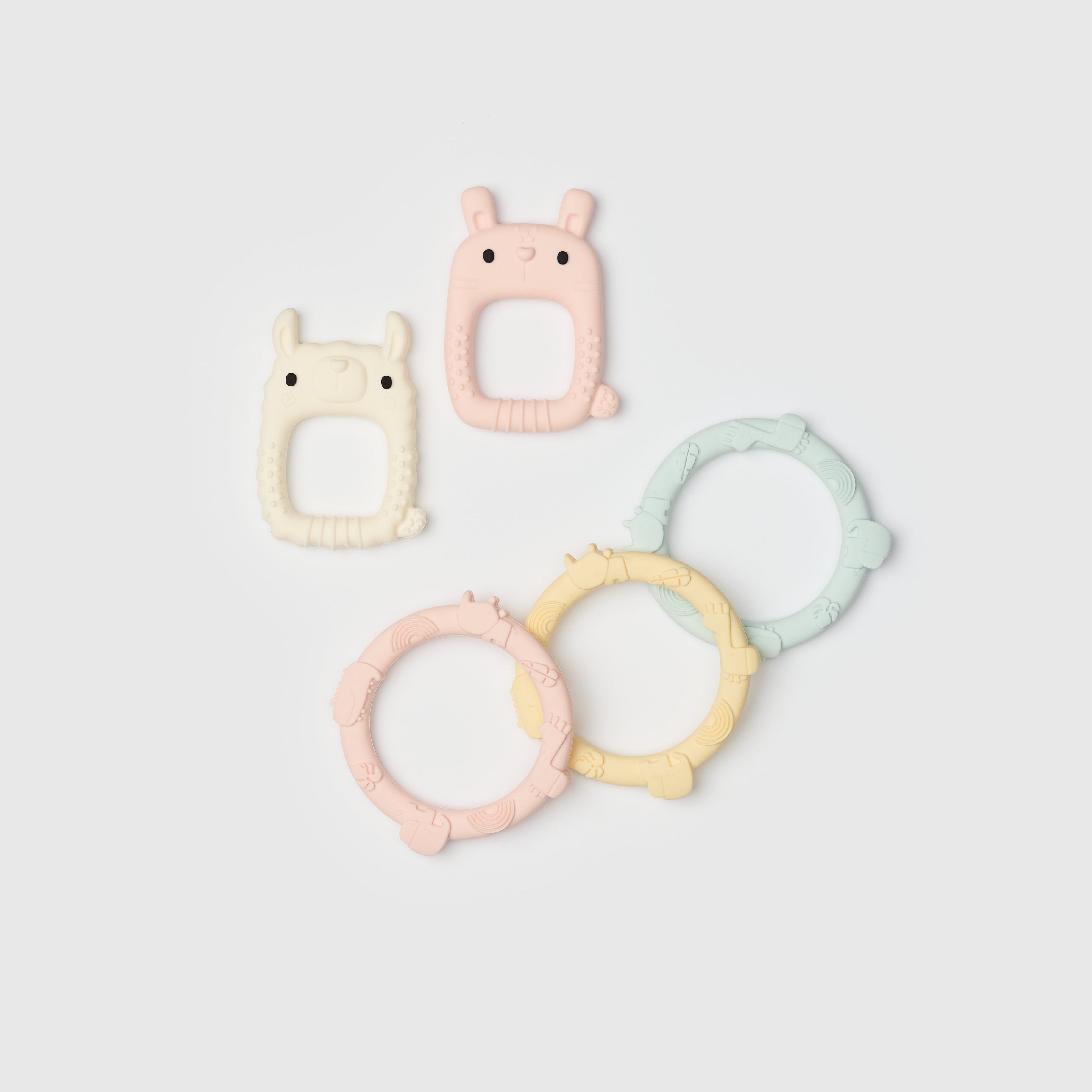 Loulou Lollipop FDA-compliant food-grade silicone teether Llama / Bunny — front view on white background