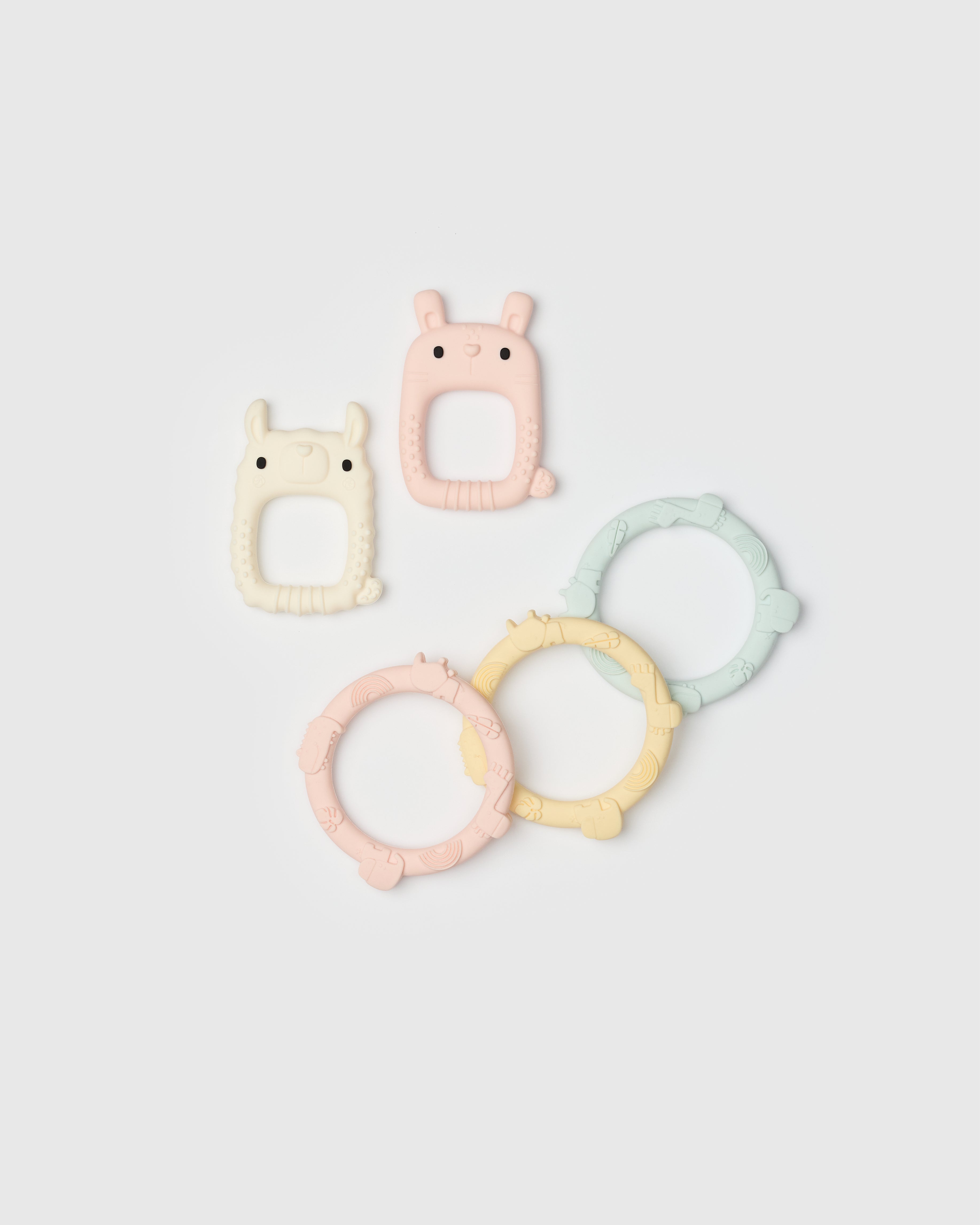 Loulou Lollipop FDA-compliant food-grade silicone teether Llama / Bunny — front view on white background