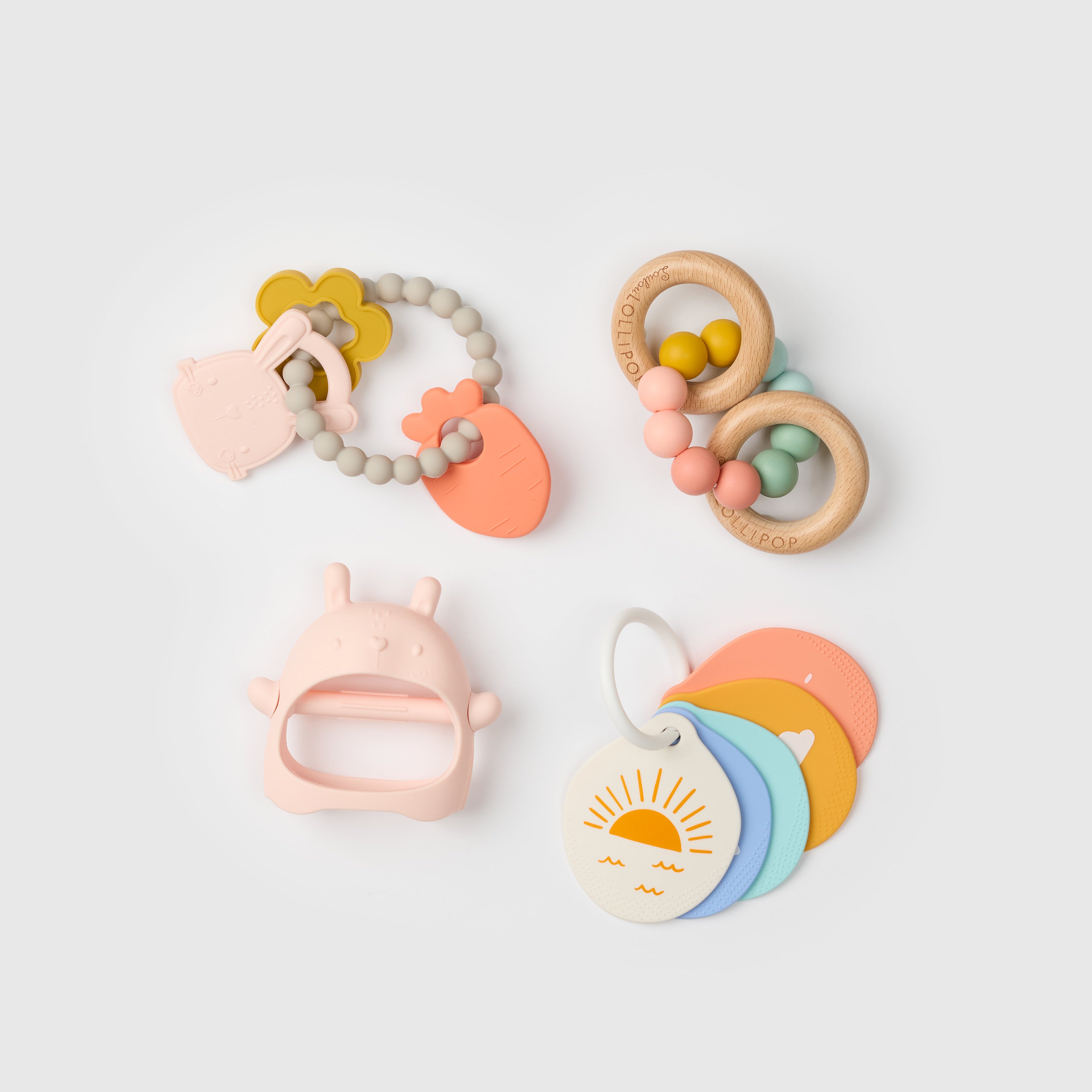 Loulou Lollipop Soothing Development Bundle in Bunny — front view on white background