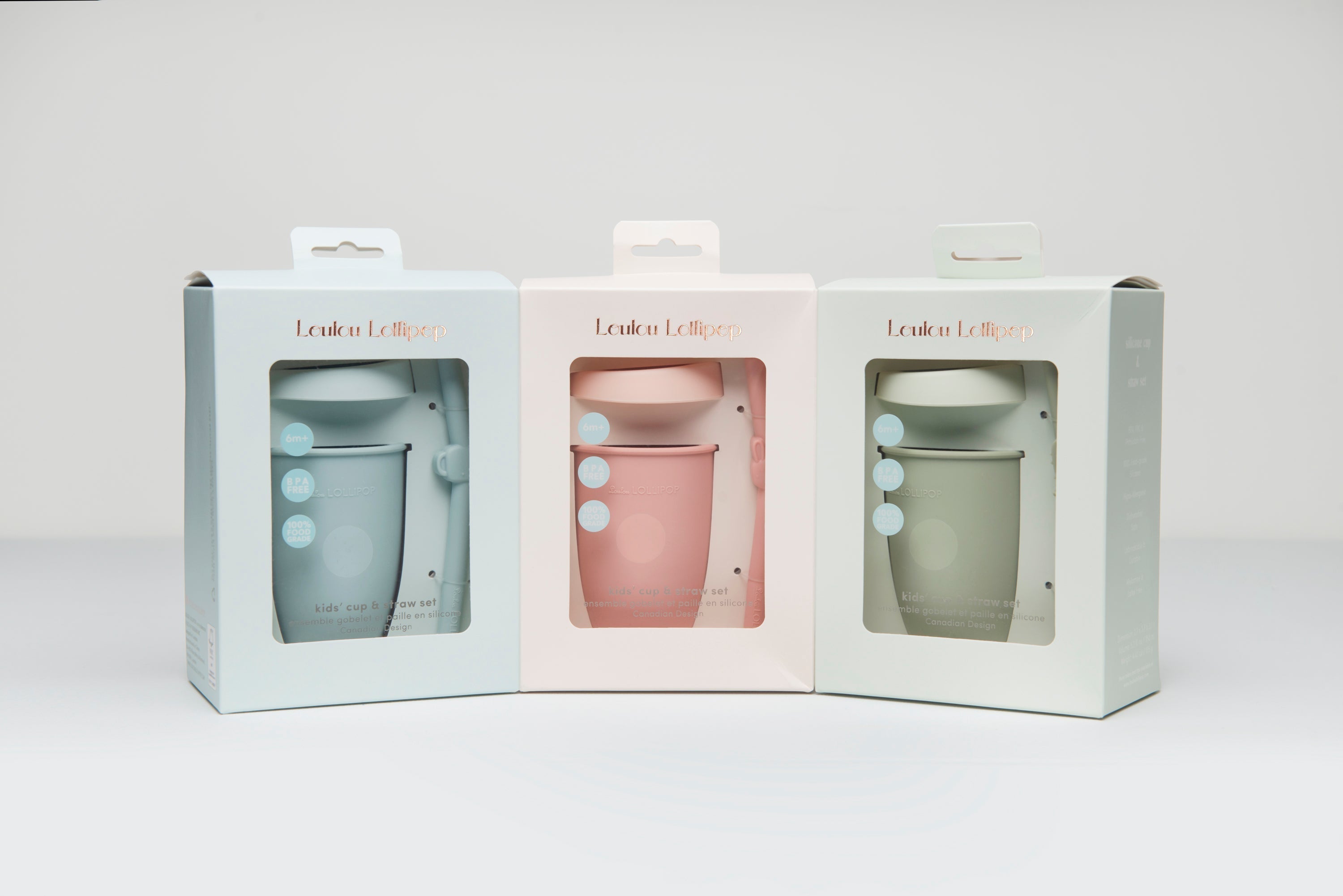 Loulou Lollipop Cup with Straw in Bunny — front view on white background