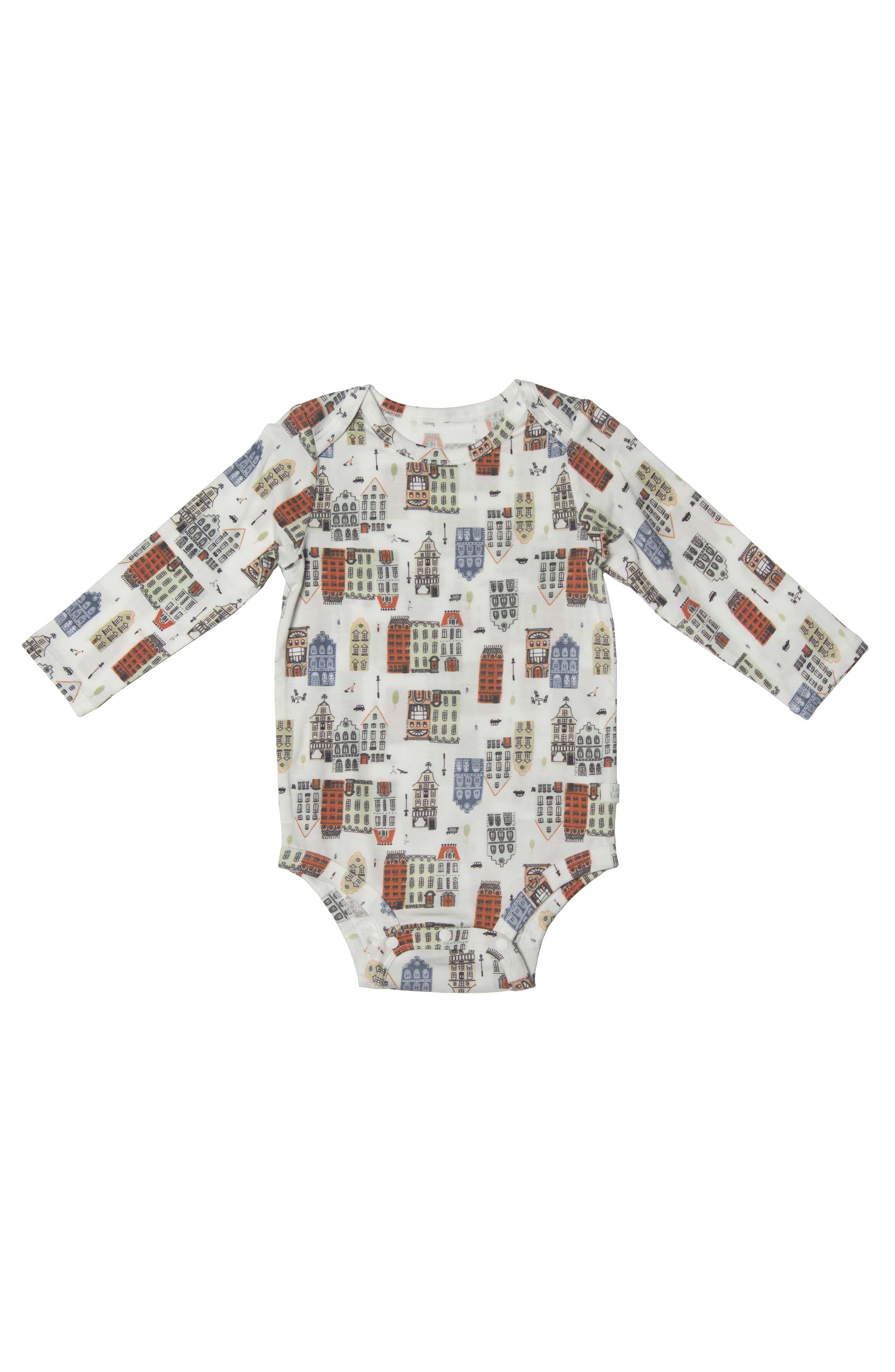 Loulou Lollipop Long Sleeve Bodysuit in Home Sweet Home — front view on white background