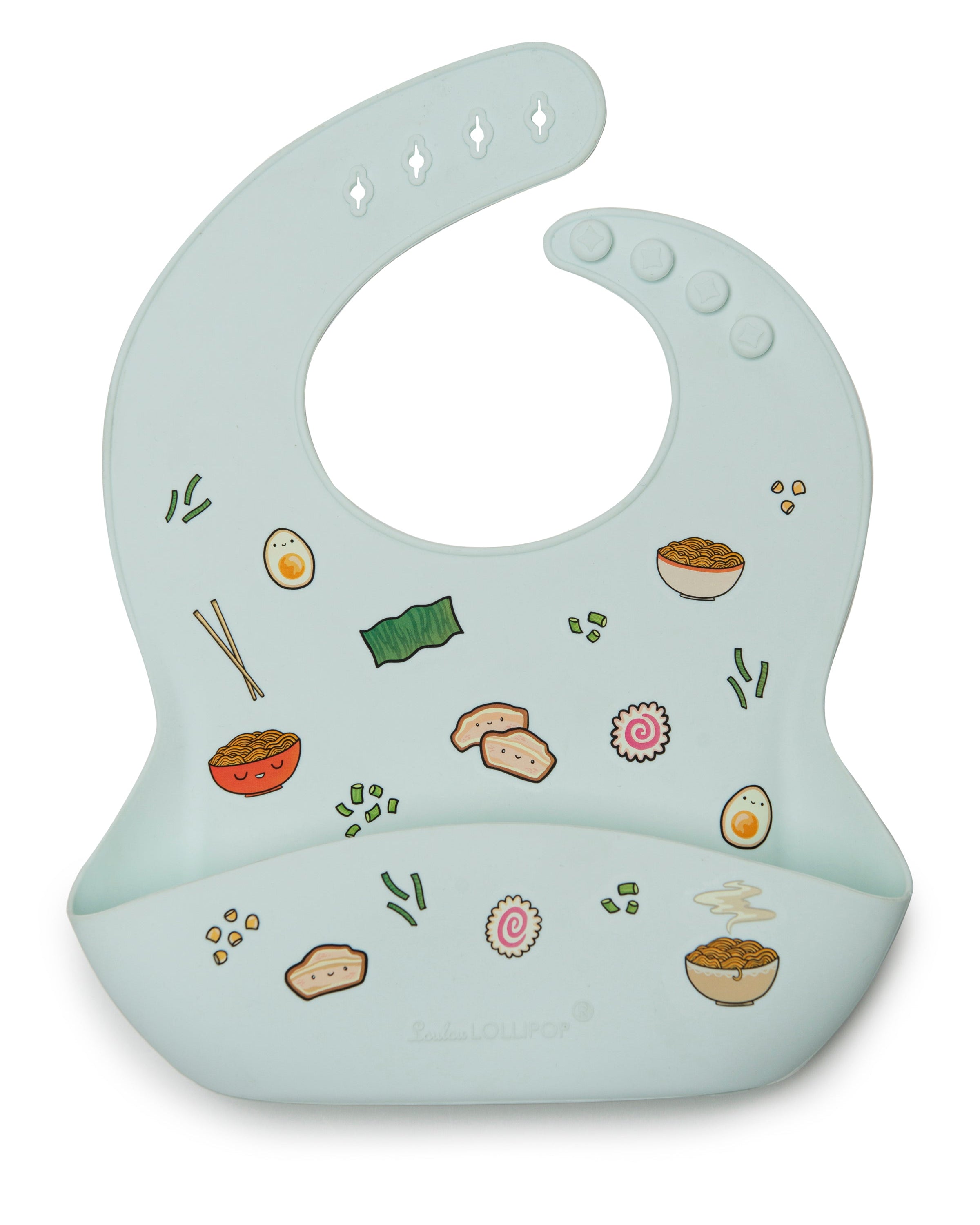 Loulou Lollipop FDA-compliant food-grade silicone baby bib in Ramen — front view on white background