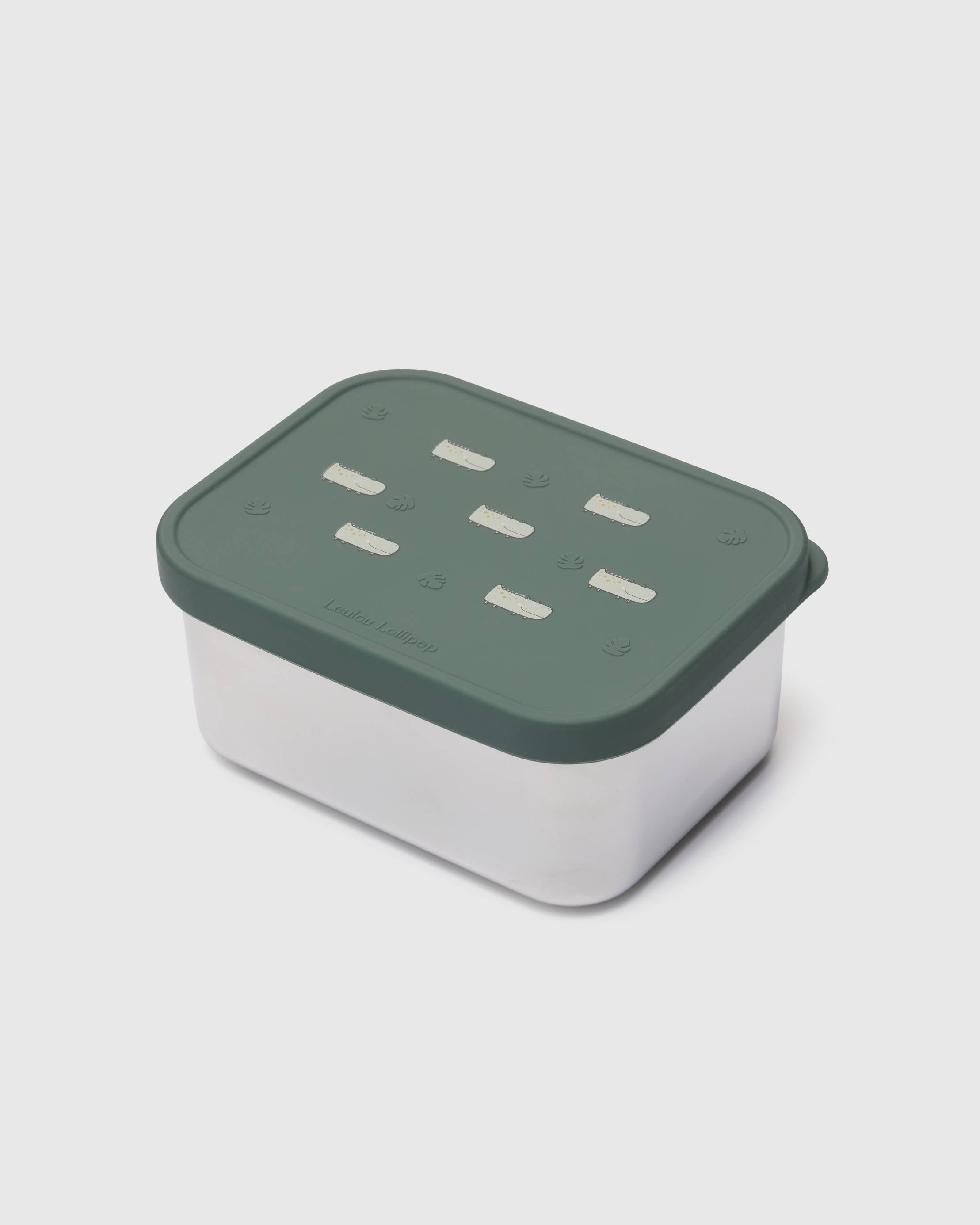 Loulou Lollipop Snack Box in Alligator — front view on white background