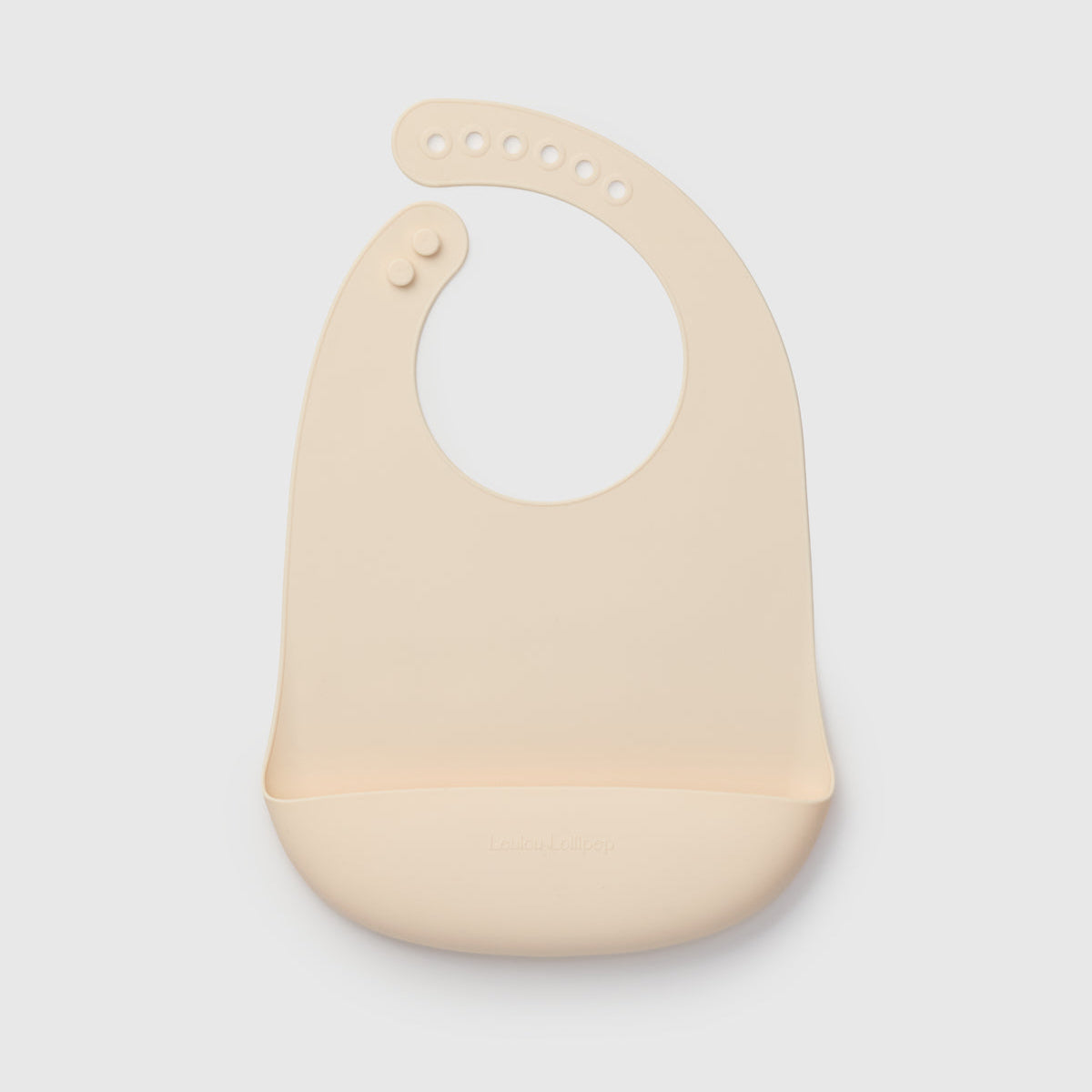 Loulou Lollipop FDA-compliant food-grade silicone baby bib in Coconut Milk — front view on white background