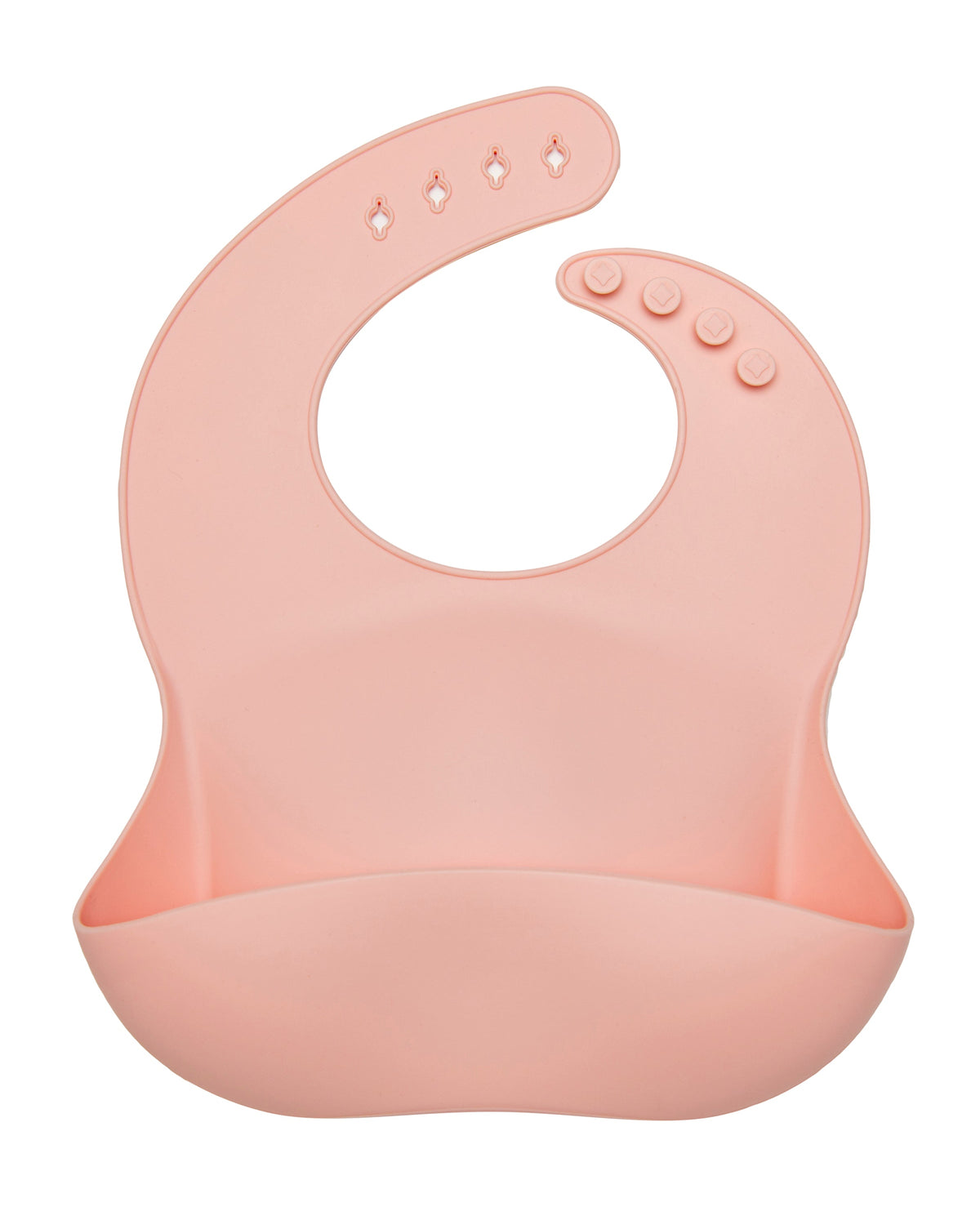 Loulou Lollipop FDA-compliant food-grade silicone baby bib in Pink Quartz — front view on white background