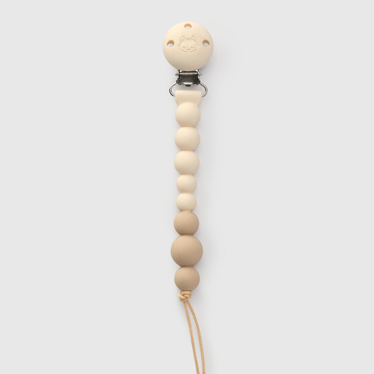 Loulou Lollipop CPSC-certified FDA compliant OneC™ Silicone Pacifier Clip in Coconut Milk - Front View on White Background