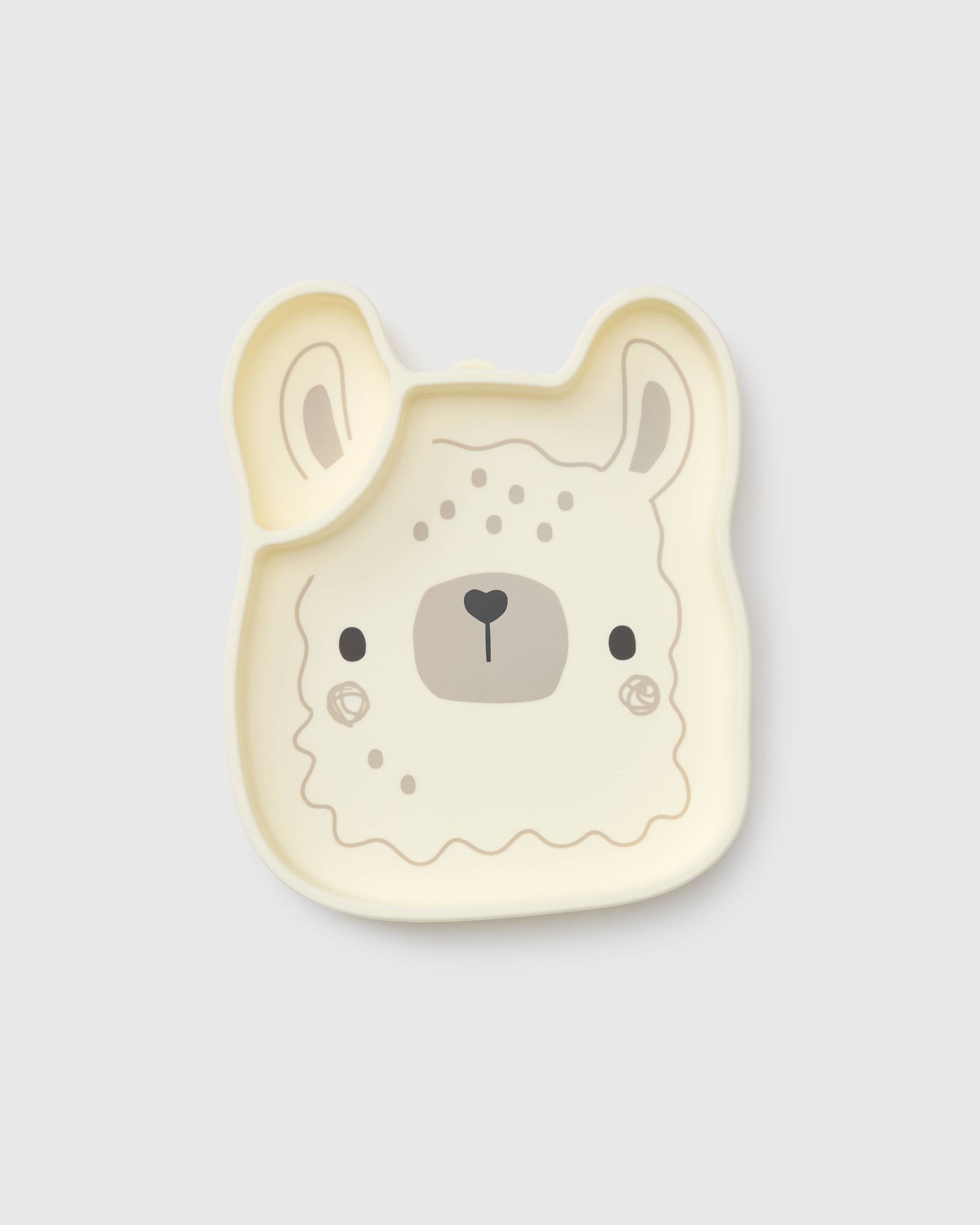 Loulou Lollipop Snack Plate in Lane Llama — front view on white background