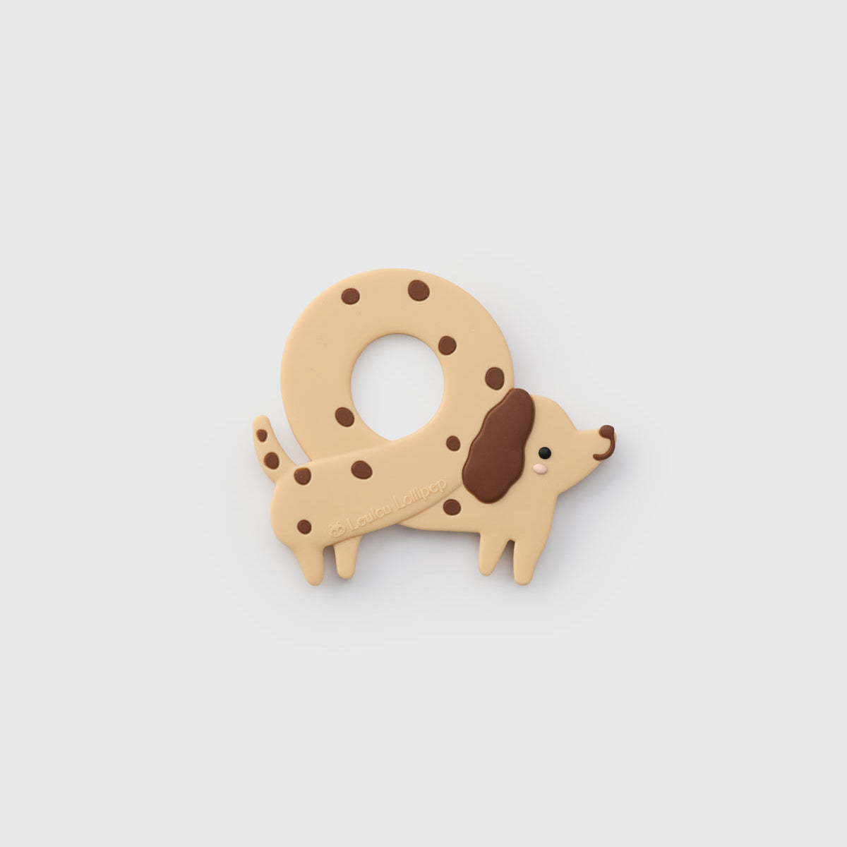 Loulou Lollipop FDA-compliant food-grade silicone teether Pretzel Dog — front view on white background
