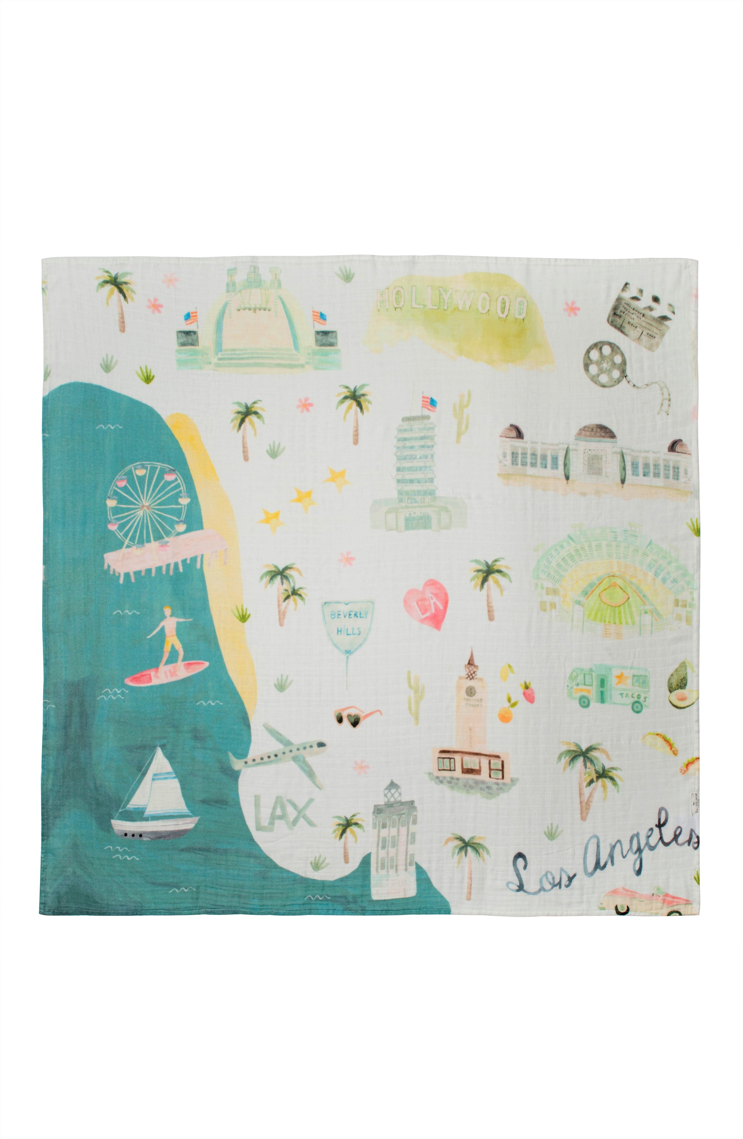 Loulou Lollipop bamboo cotton muslin swaddle blanket in Los Angeles — front view on white background