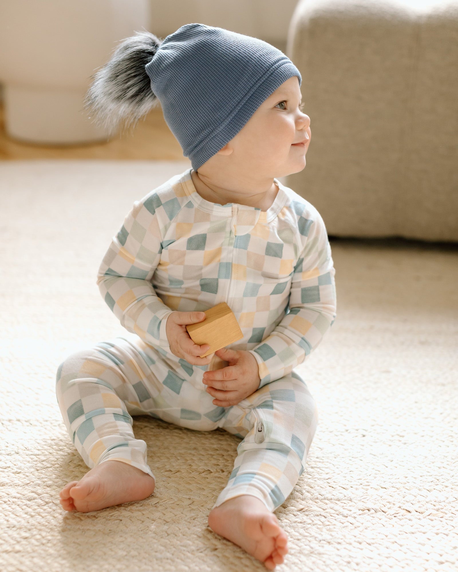 Waffle-Pom-Pom-Hat-Denim-Blue-1