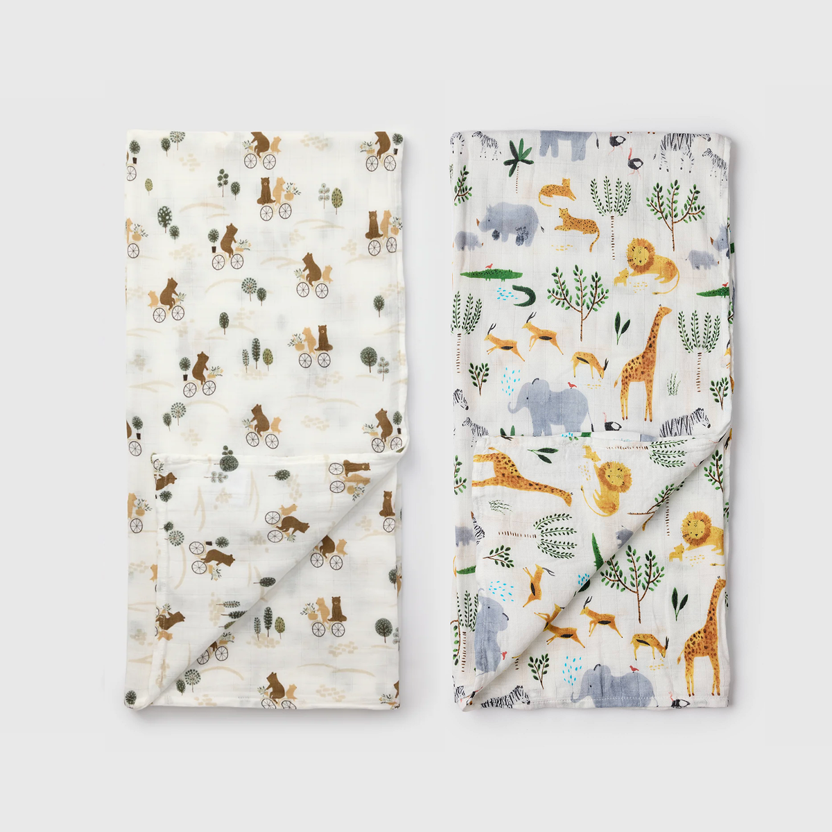 Swaddle Bundle - Hedgehogs & Safari Jungle