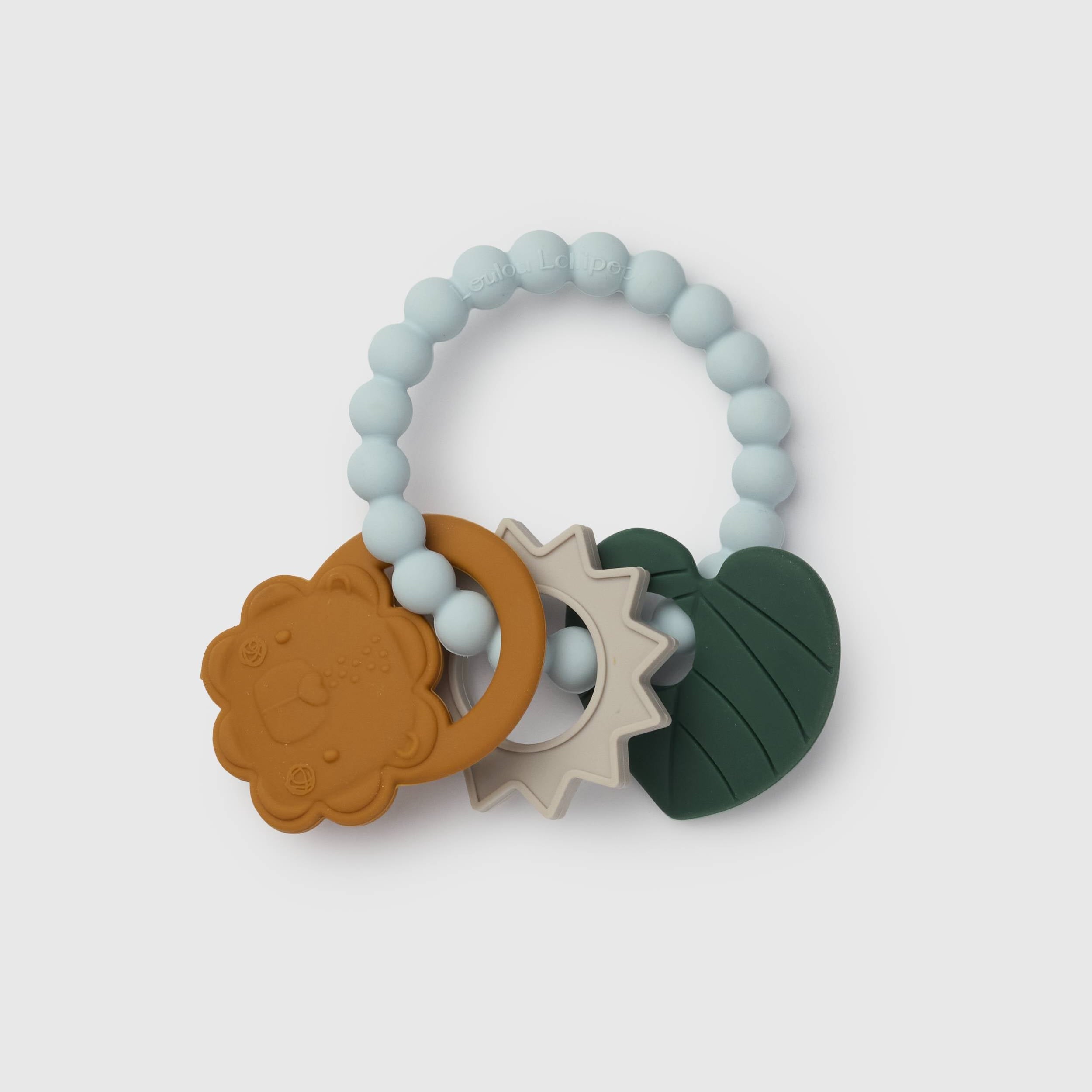 Loulou Lollipop Teething Charms in Lion — front view on white background