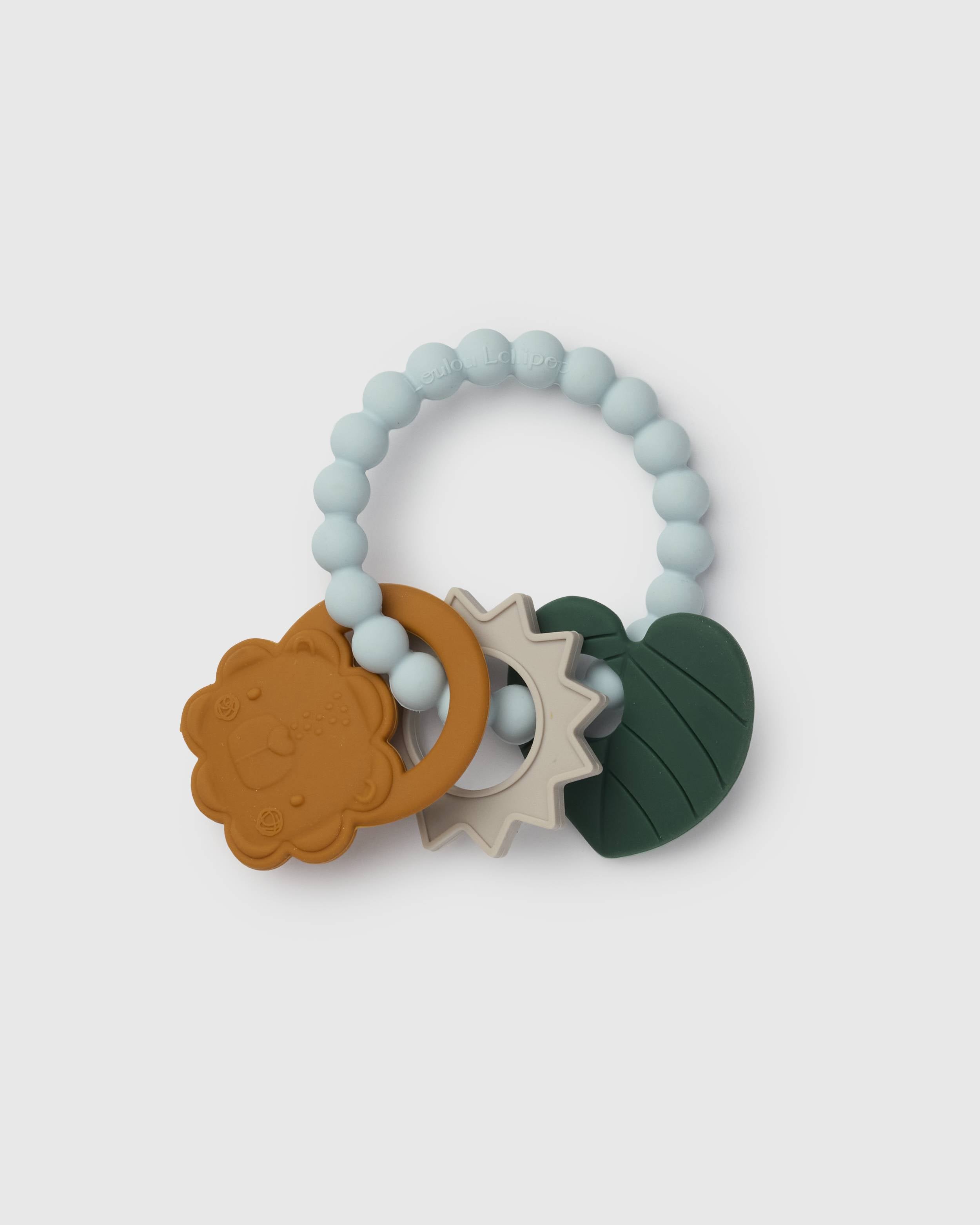 Loulou Lollipop Teething Charms in Lion — front view on white background