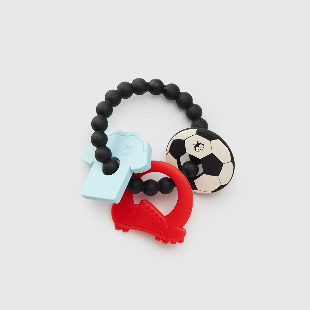 Loulou Lollipop Teething Charms in The Beautiful Game — front view on white background