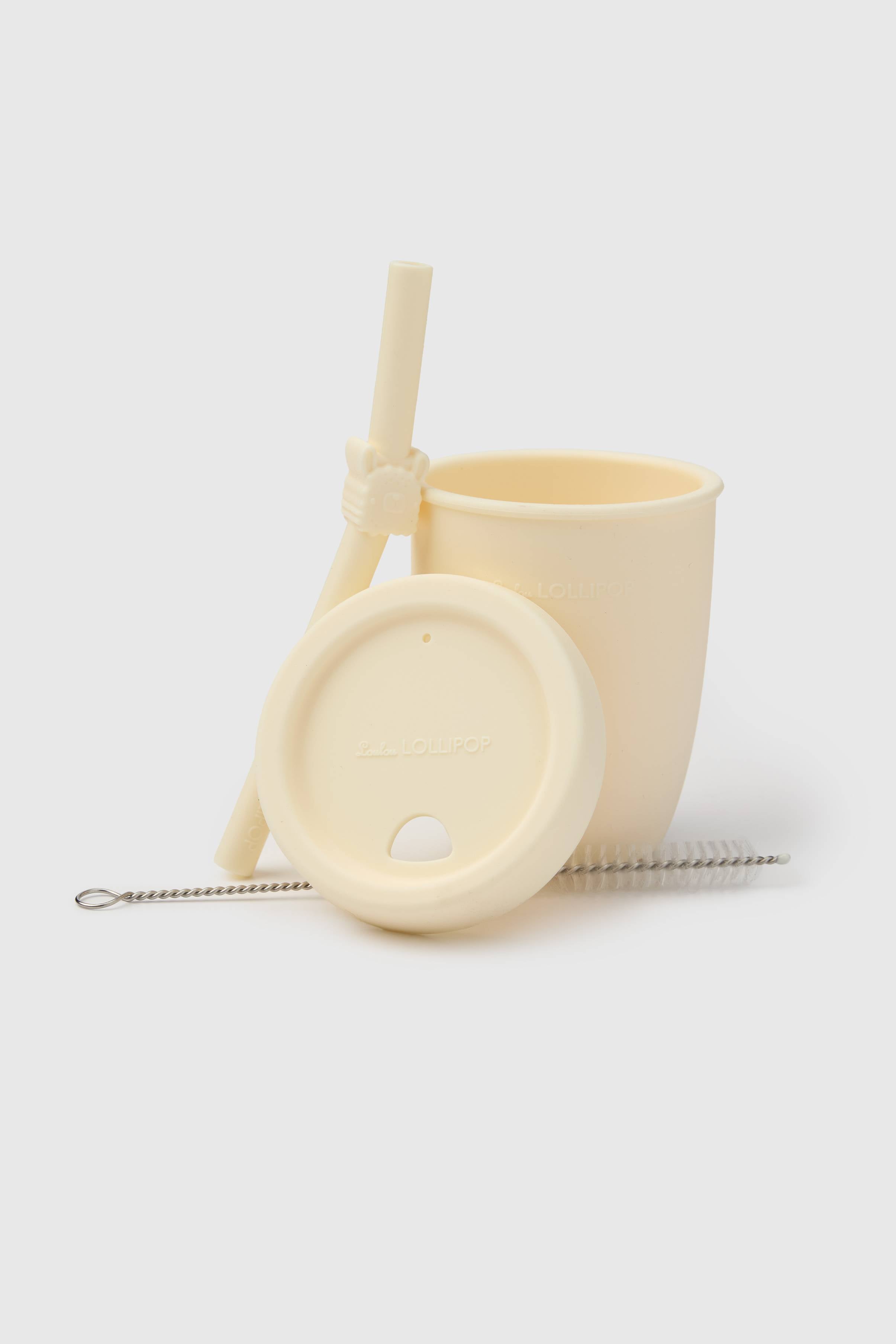 Loulou Lollipop Cup with Straw in Llama — front view on white background