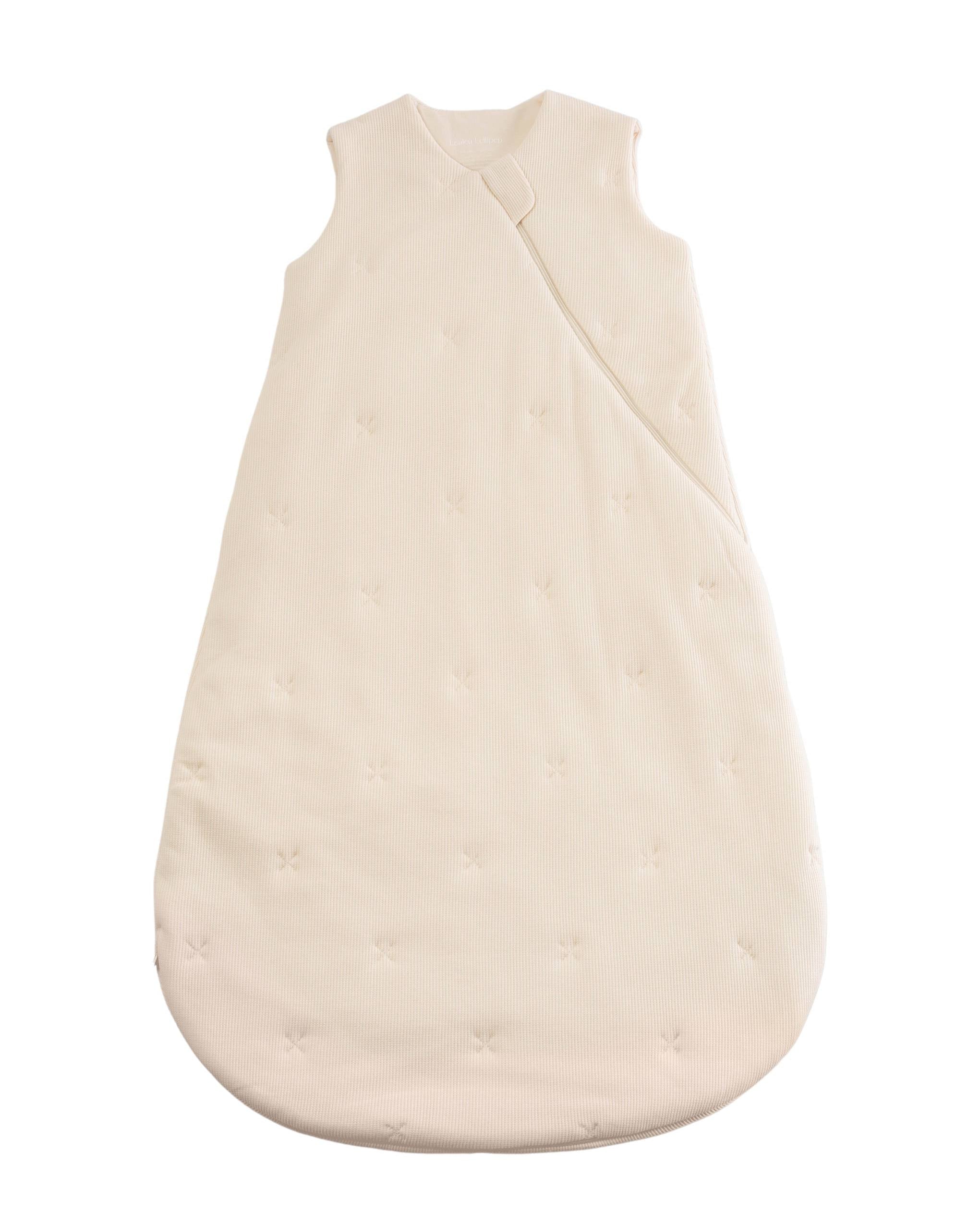 Loulou Lollipop TENCEL™ waffle baby sleep sack 2.5 TOG in Coconut Milk — front view on white background
