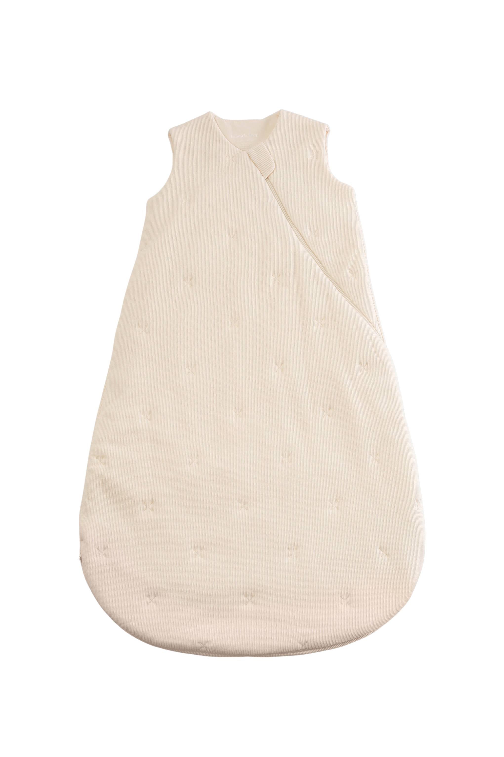 Loulou Lollipop TENCEL™ waffle baby sleep sack 2.5 TOG in Coconut Milk — front view on white background