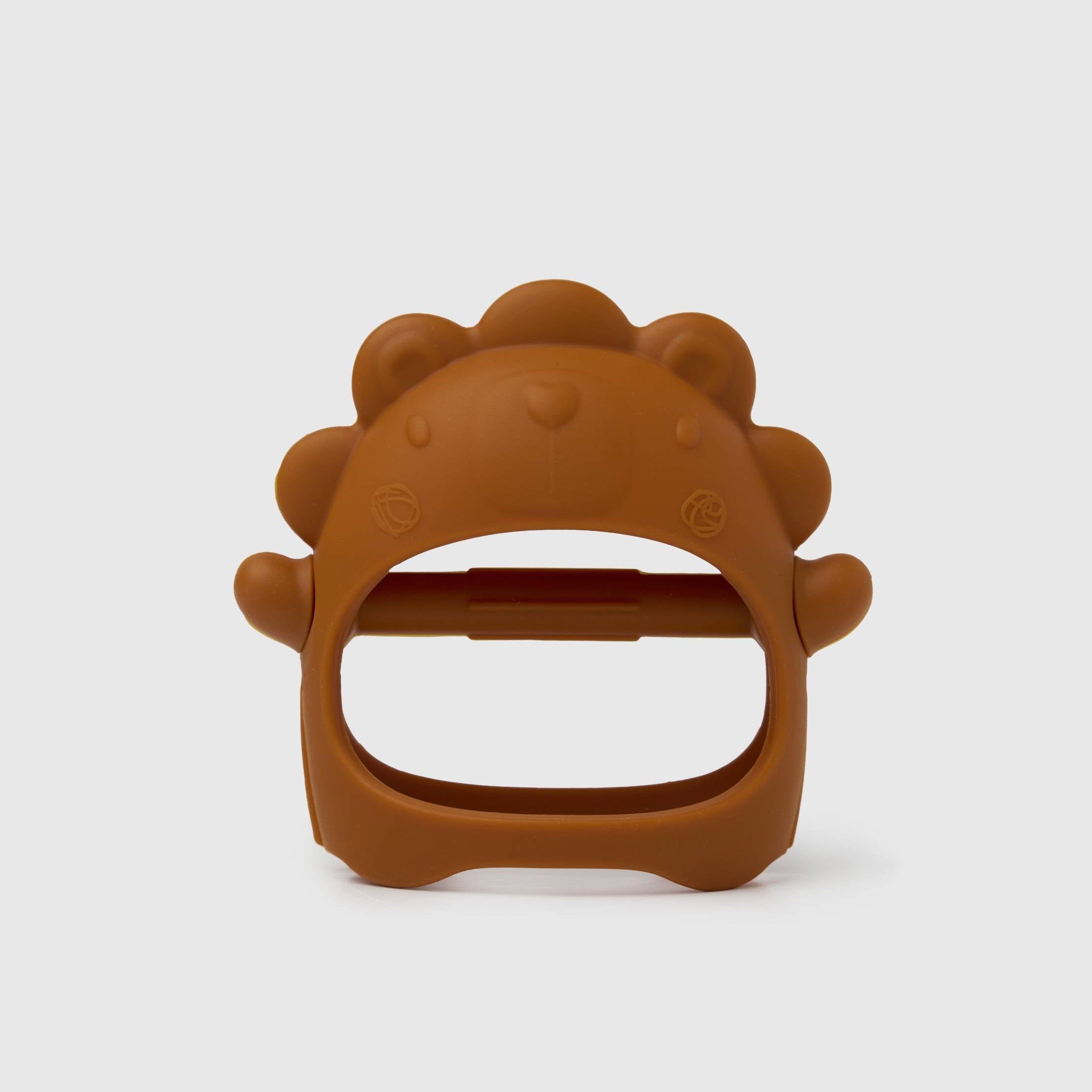 Loulou Lollipop Teething Mitt in Lion — front view on white background