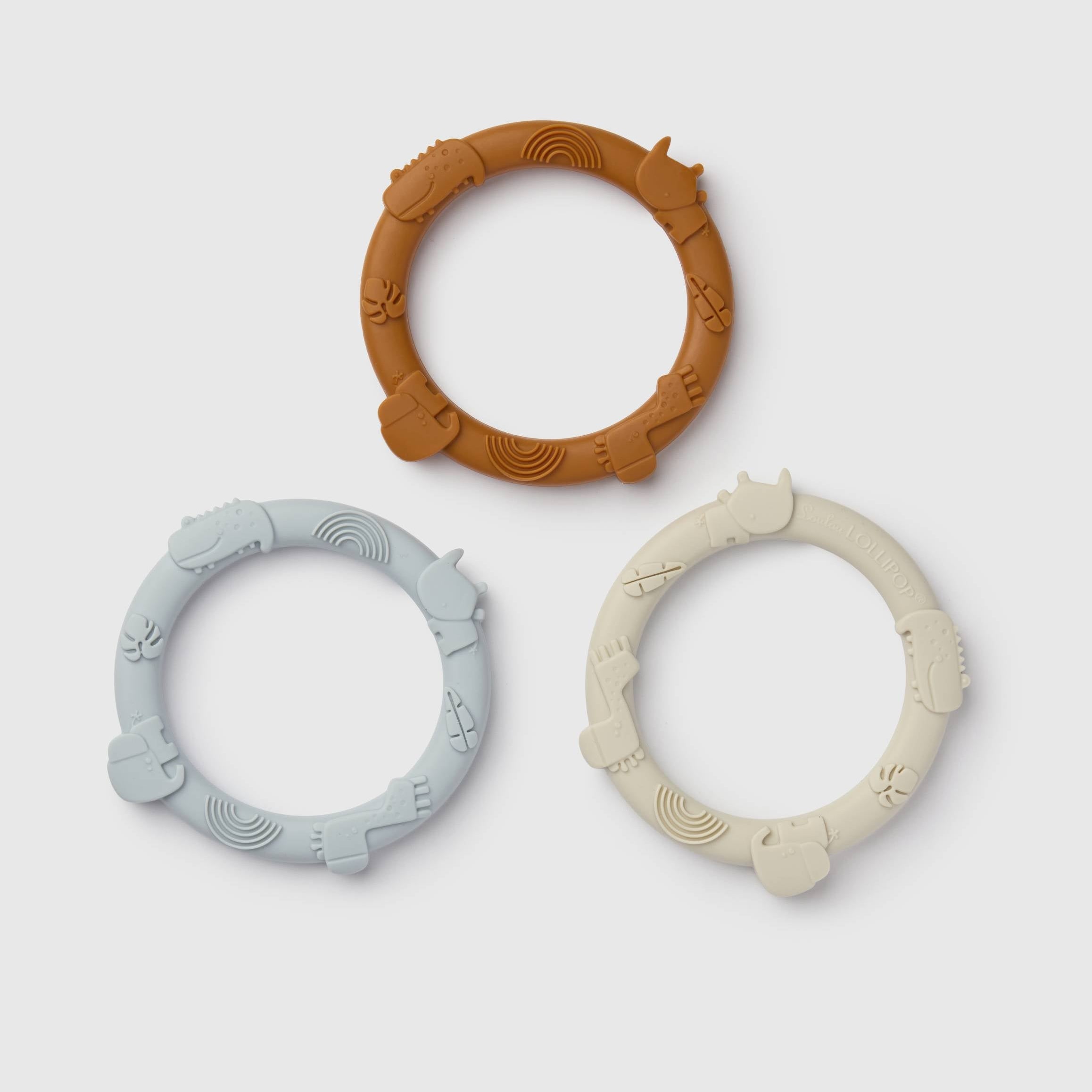 Loulou Lollipop FDA-compliant food-grade silicone teether Ginger Honey — front view on white background