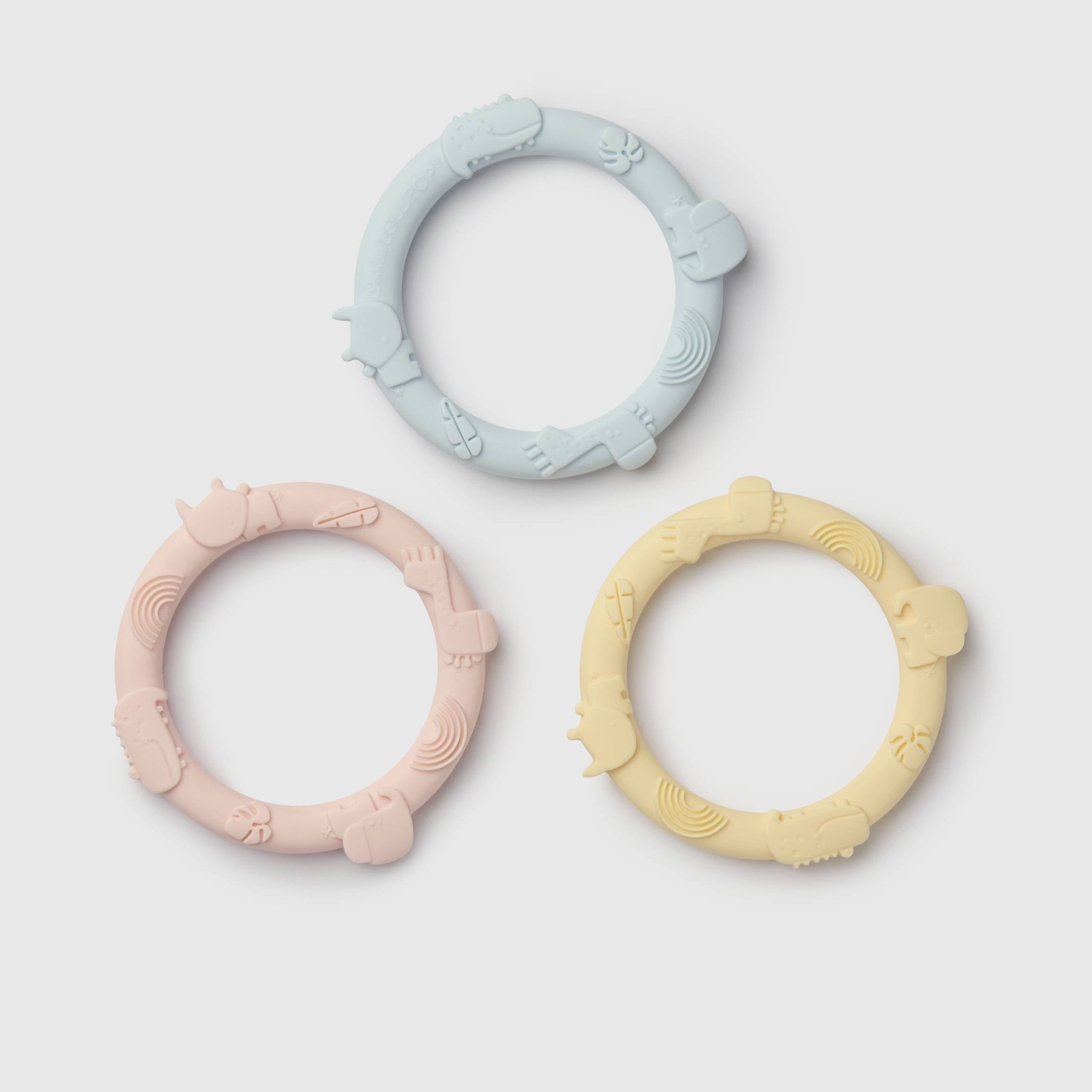 Loulou Lollipop FDA-compliant food-grade silicone teether Pastel — front view on white background