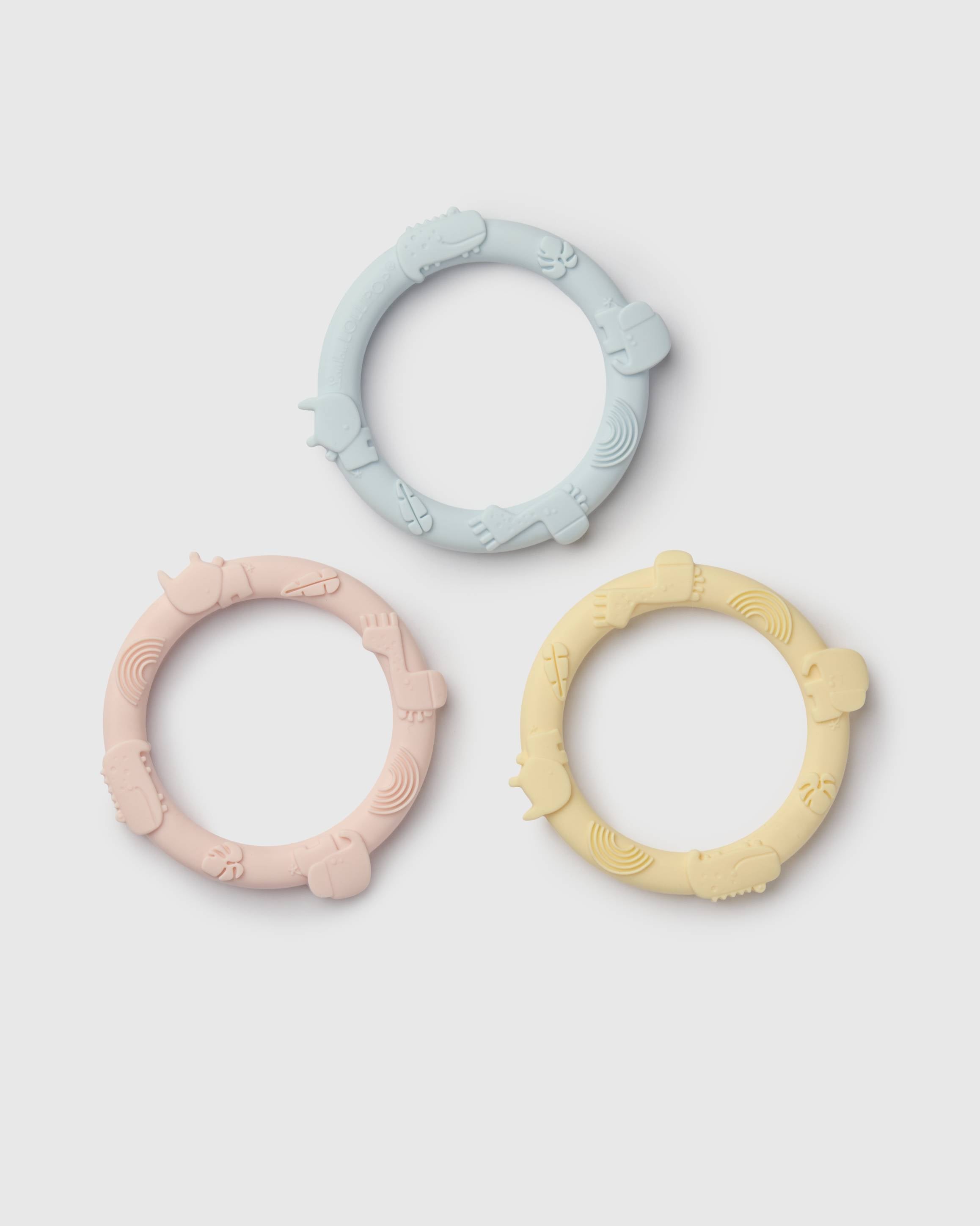 Loulou Lollipop FDA-compliant food-grade silicone teether Pastel — front view on white background