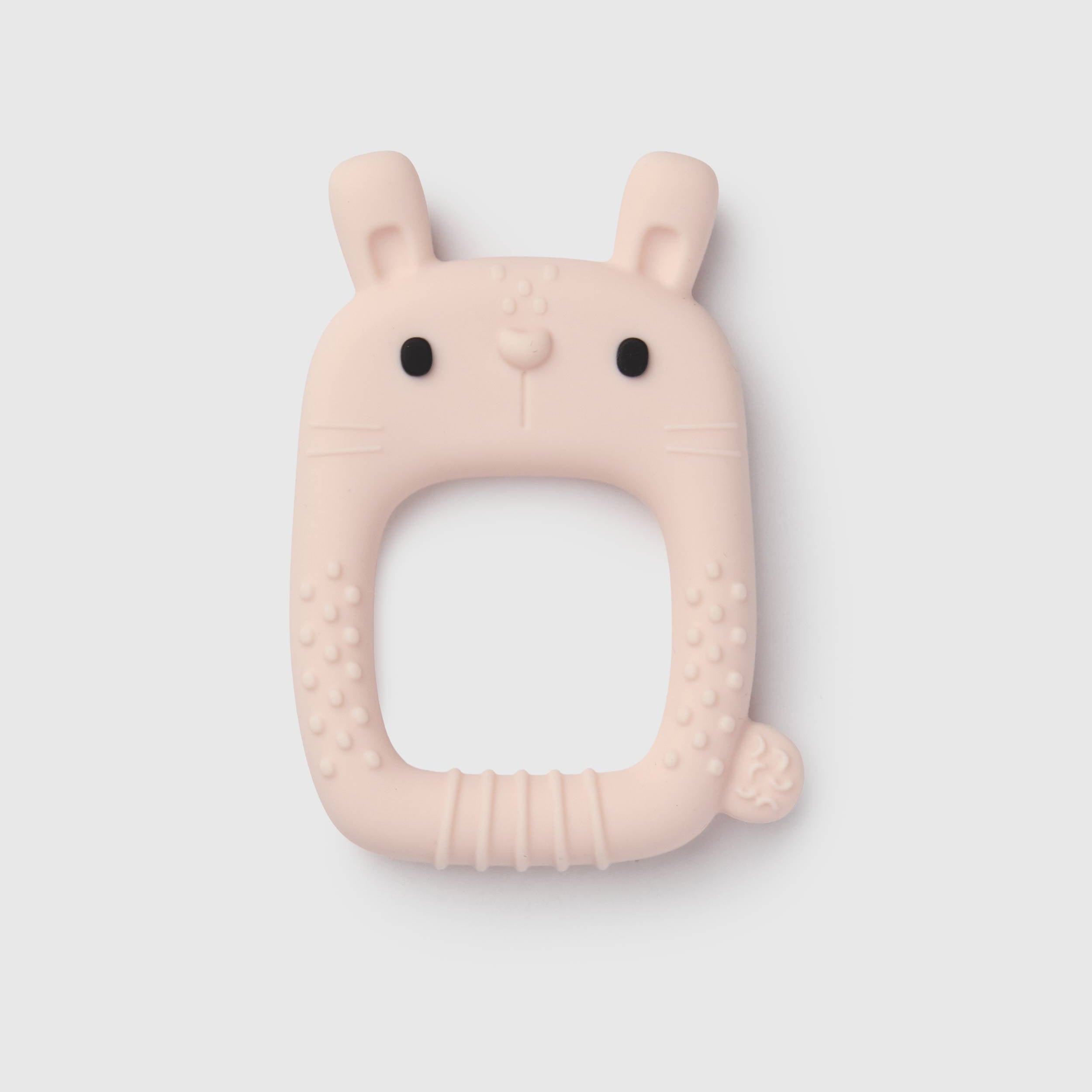 Loulou Lollipop FDA-compliant food-grade silicone teether Bunny — front view on white background