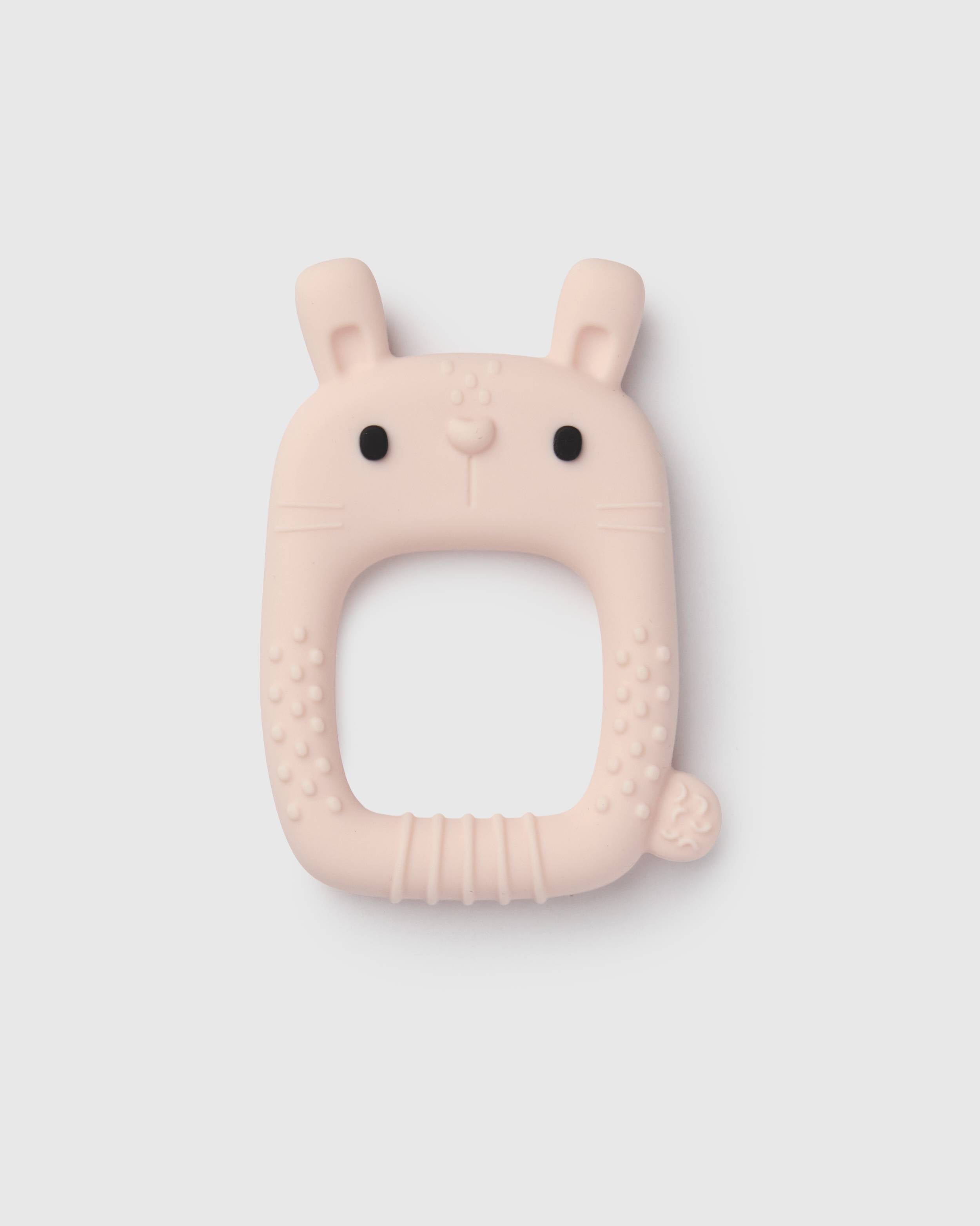Loulou Lollipop FDA-compliant food-grade silicone teether Bunny — front view on white background