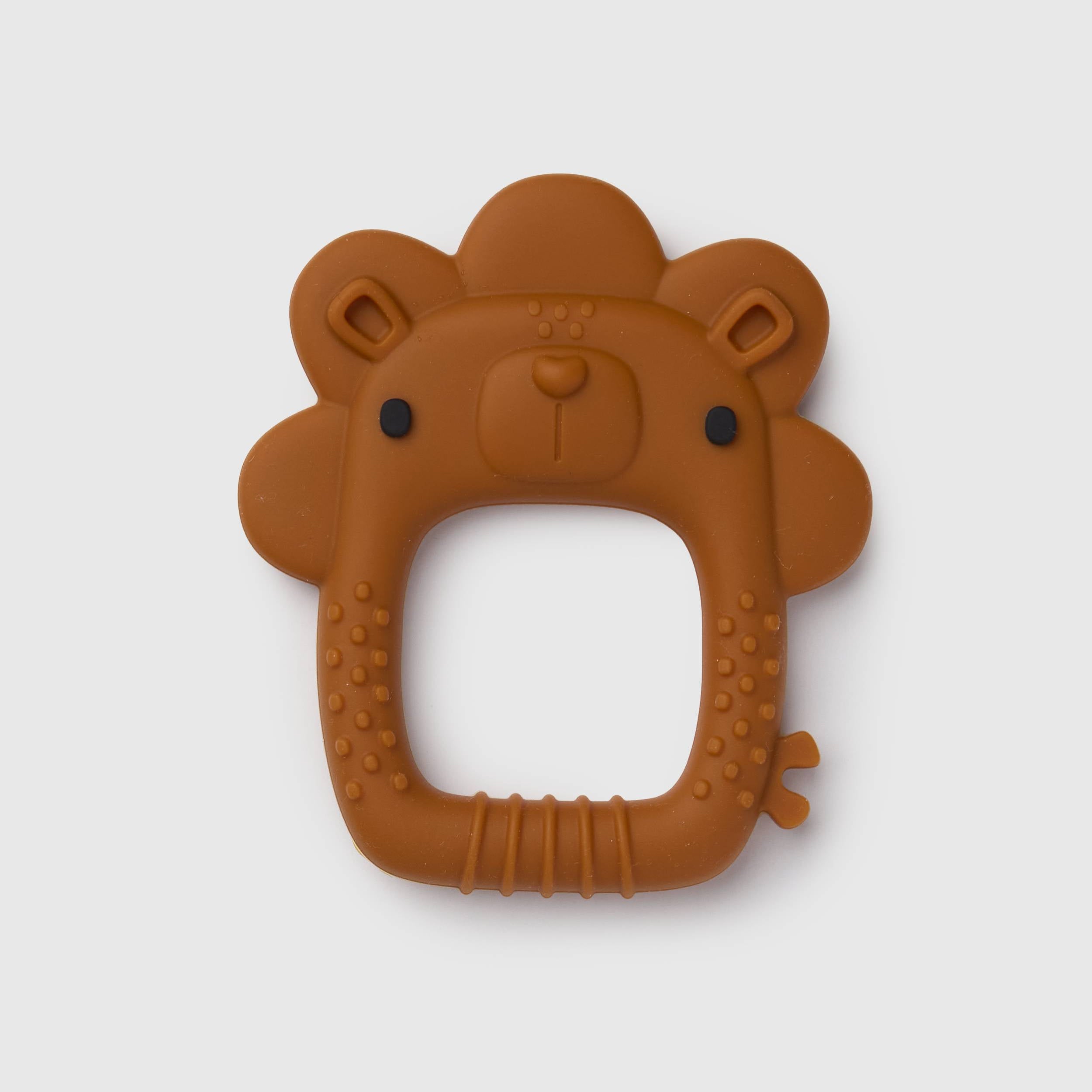 Loulou Lollipop FDA-compliant food-grade silicone teether Lion — front view on white background