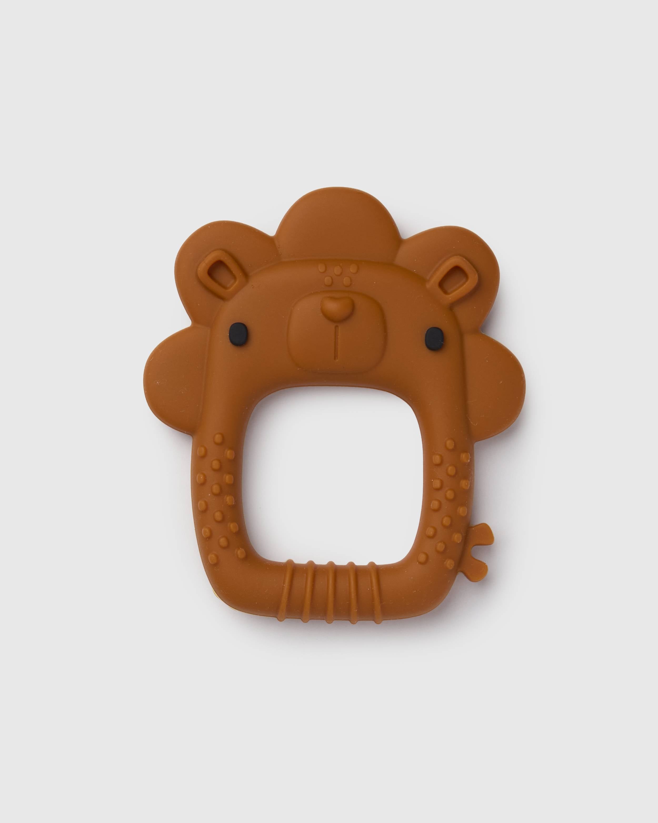 Loulou Lollipop FDA-compliant food-grade silicone teether Lion — front view on white background
