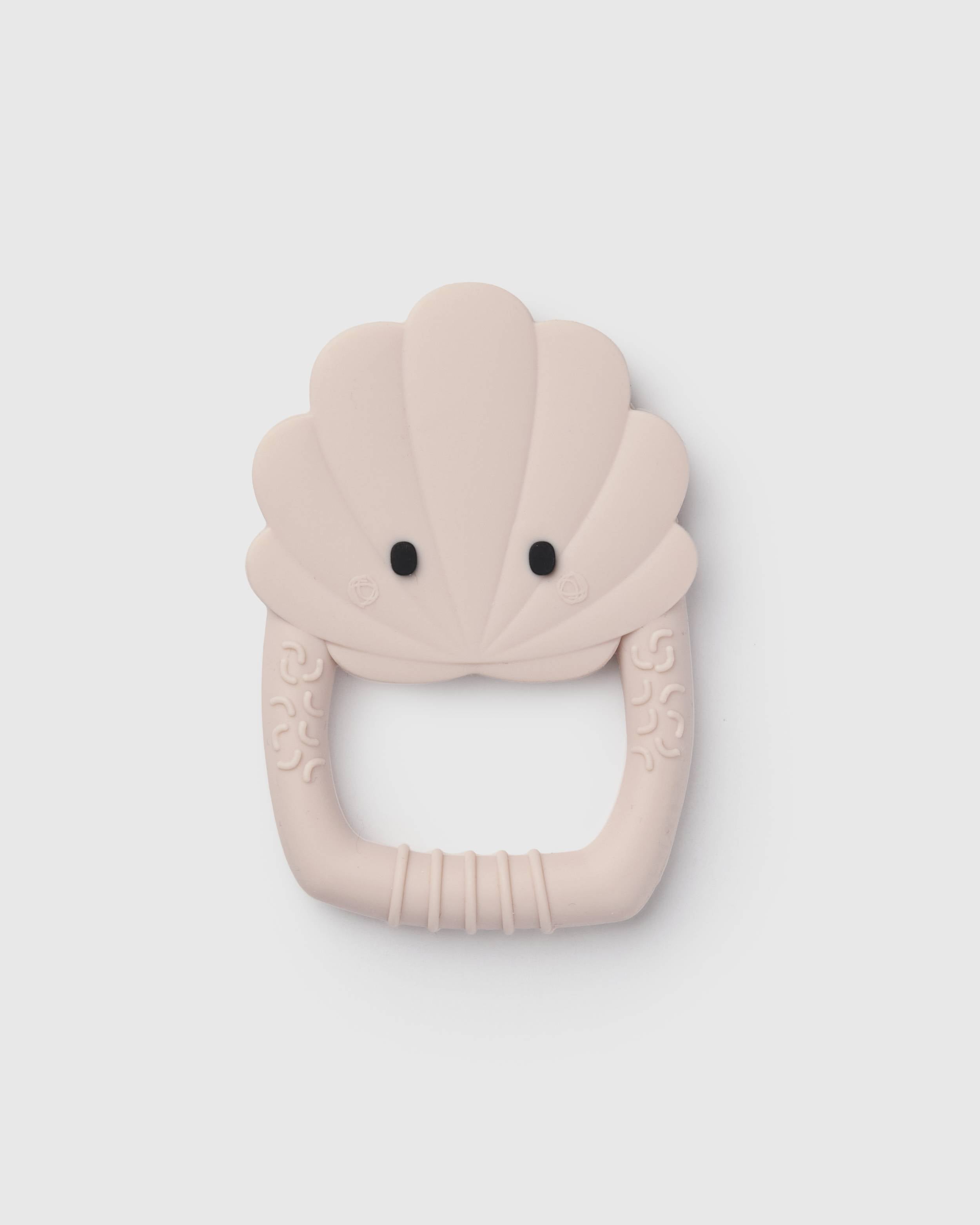 Loulou Lollipop FDA-compliant food-grade silicone teether Skylar Shell — front view on white background