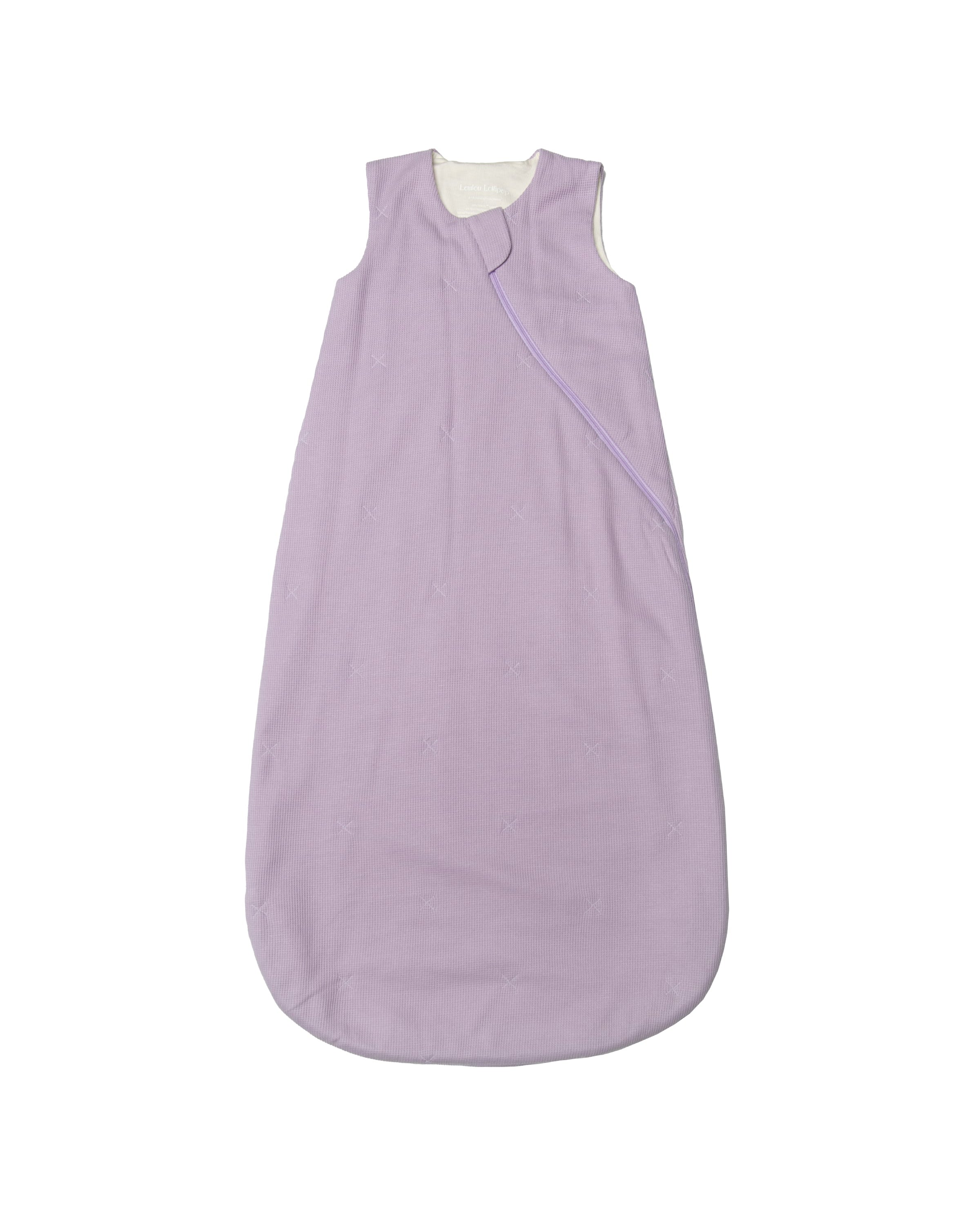 Loulou Lollipop TENCEL™ waffle baby sleep sack 1.0 TOG in Lavender — front view on white background