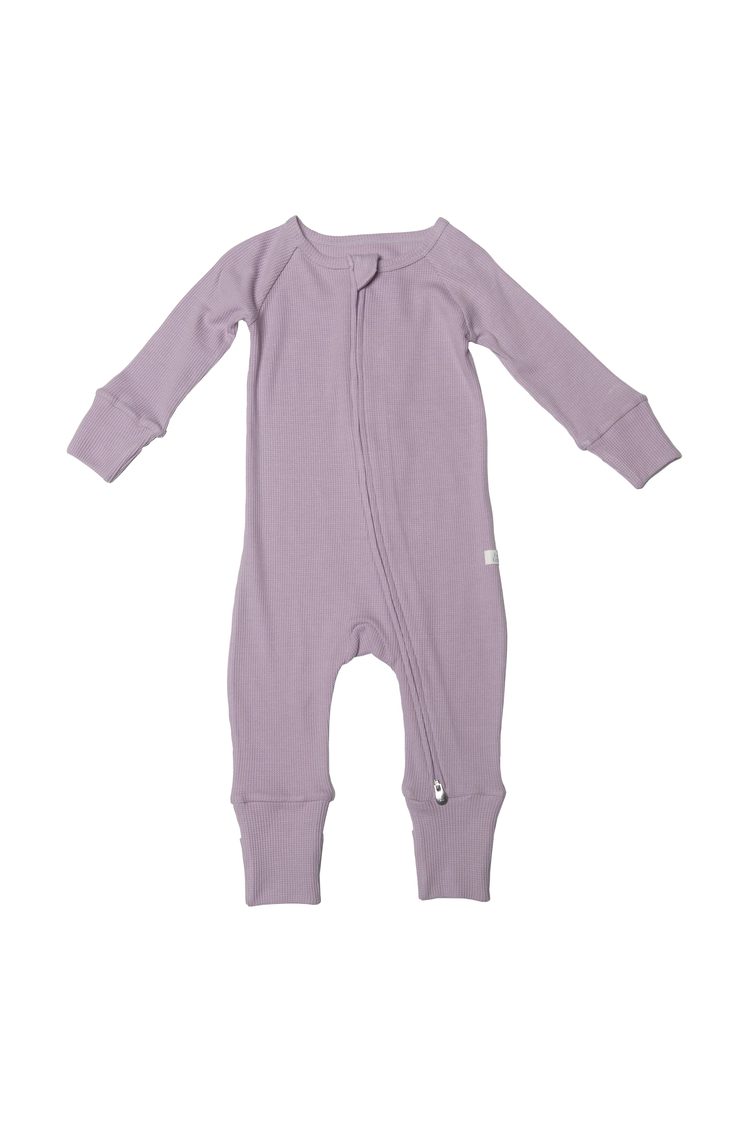 Loulou Lollipop TENCEL baby sleeper footie pajamas in Lavender — front view on white background