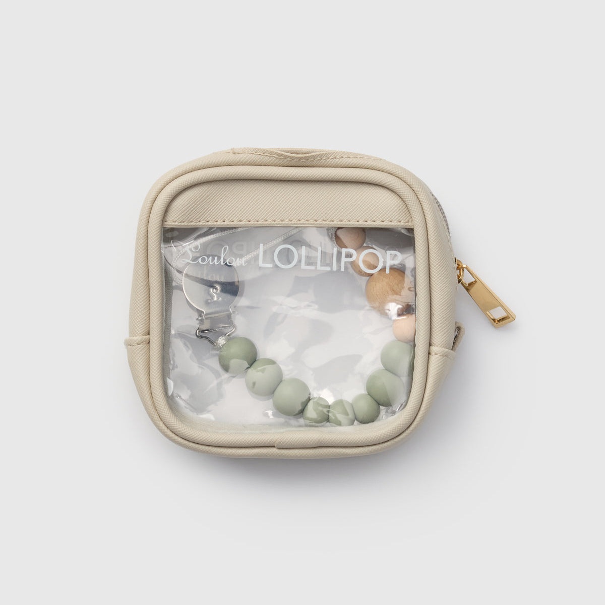 Loulou Lollipop Vintage Logo Multi-use Travel Pouch in Vintage Logo Multi-use Travel Pouch — front view on white background