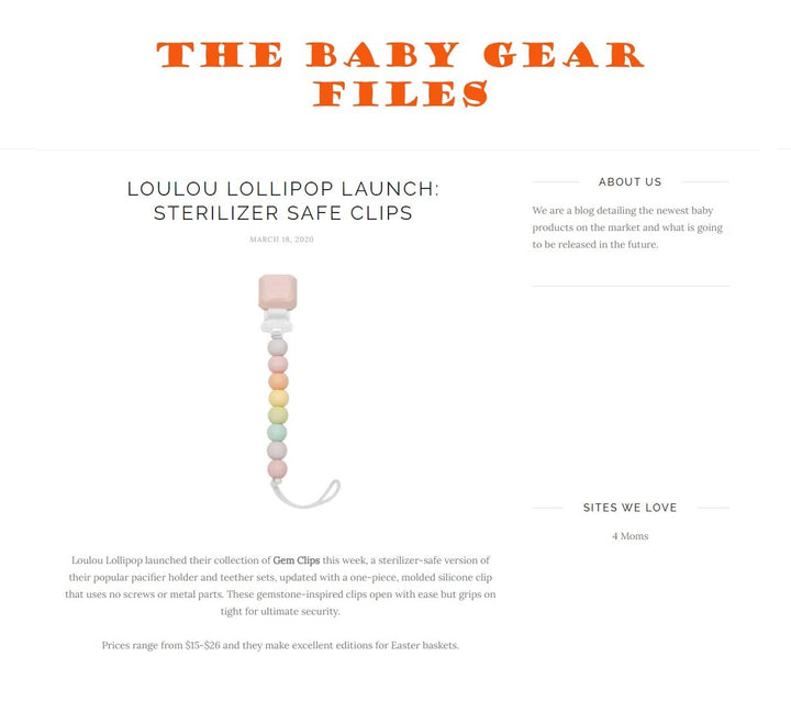 Loulou Lollipop's Launch: Sterilizer Safe Clips
