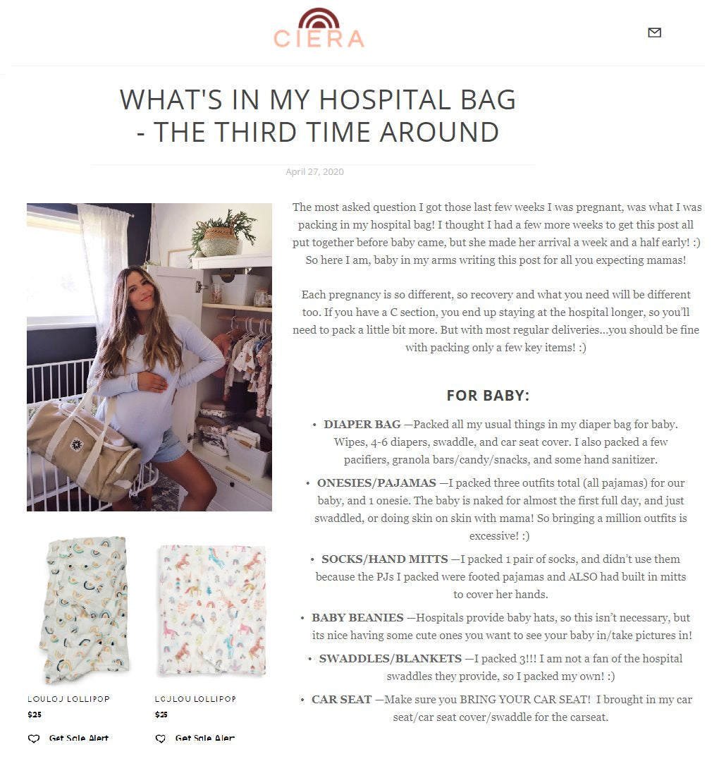 Key Items in My Hospital Bag - The Third Time Around